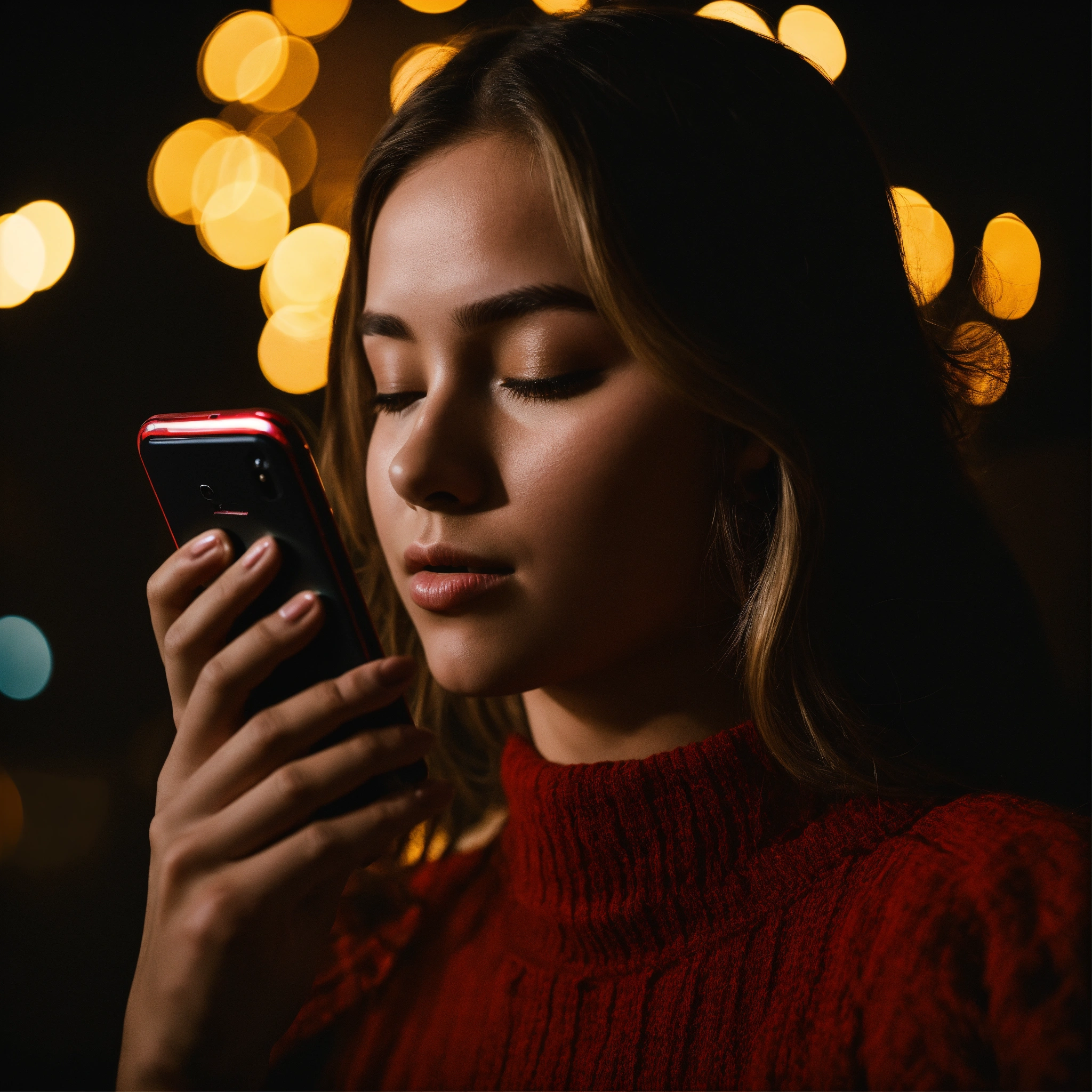 Lexica - The girl decided to shoot videos on her phone on the black ...