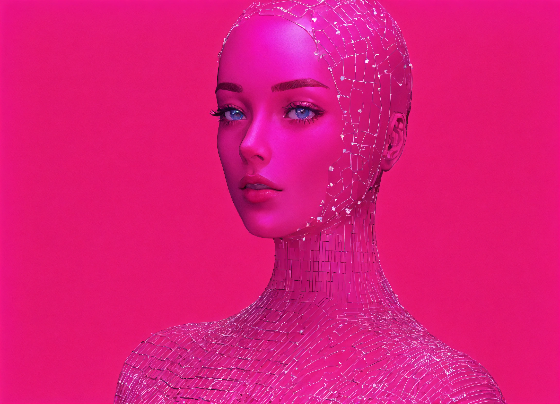 Lexica - Intelligence artificial background, pink