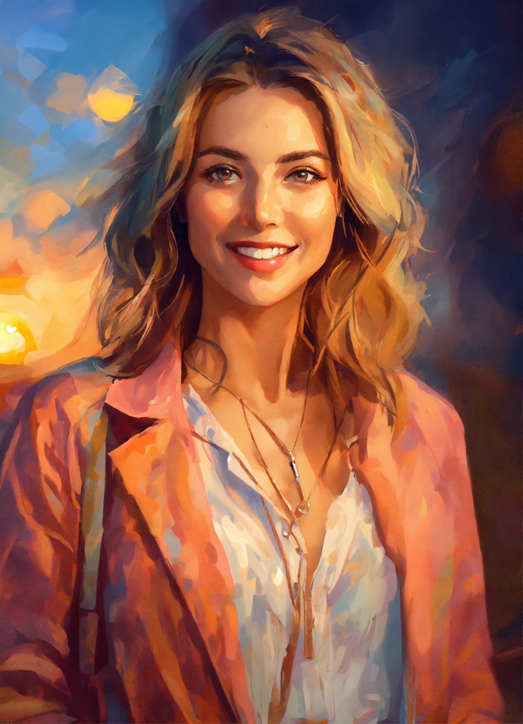 Lexica - Digital art paint portrait of happy adult woman, teacher ...