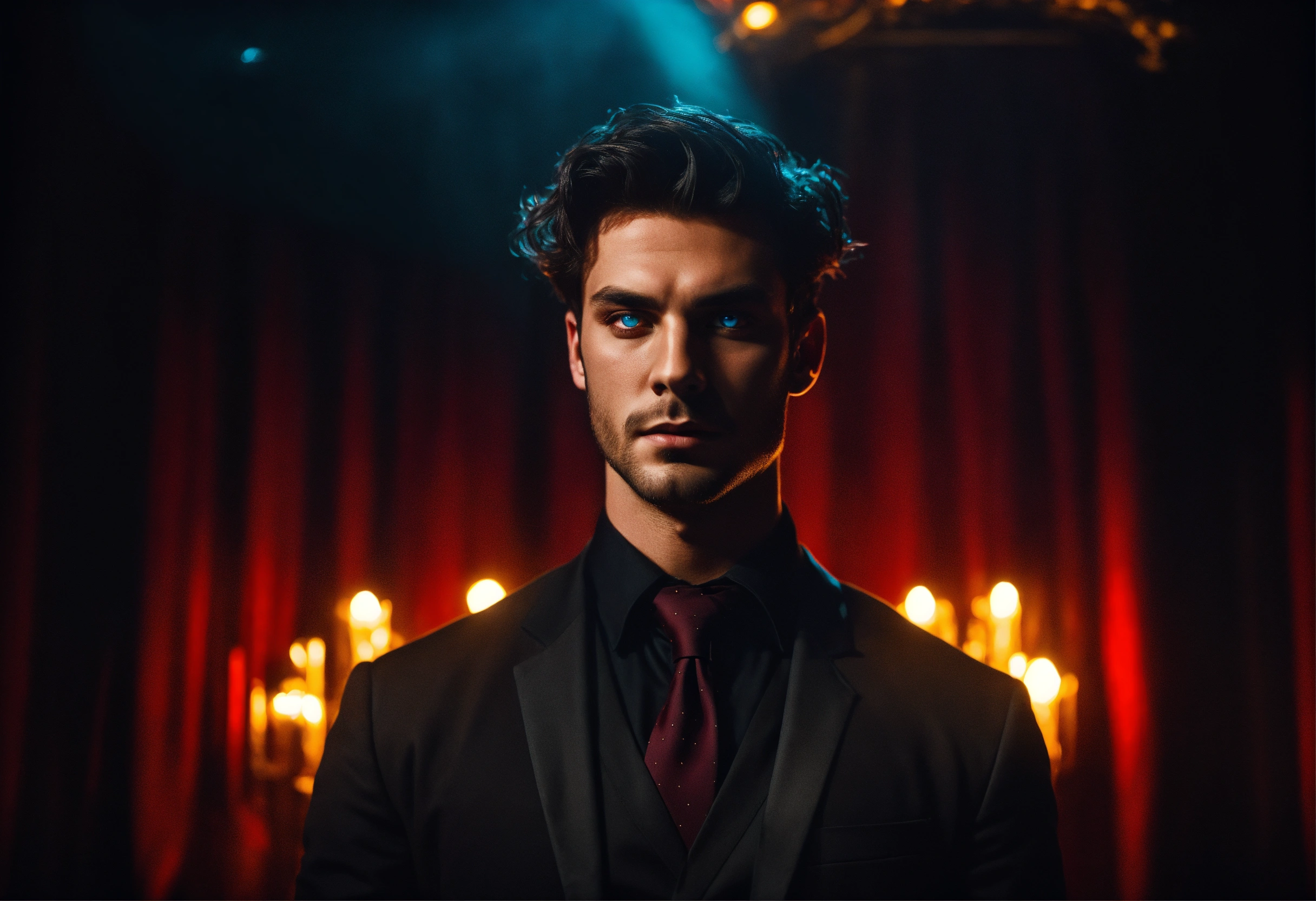 Lexica - Dark and dramatic portrait of a young and handsome evil ...