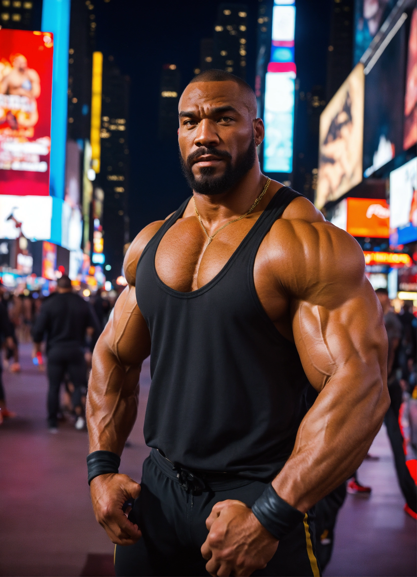 Lexica - 30-year-old man with big muscles, Kano from Mortal Kombat, big ...