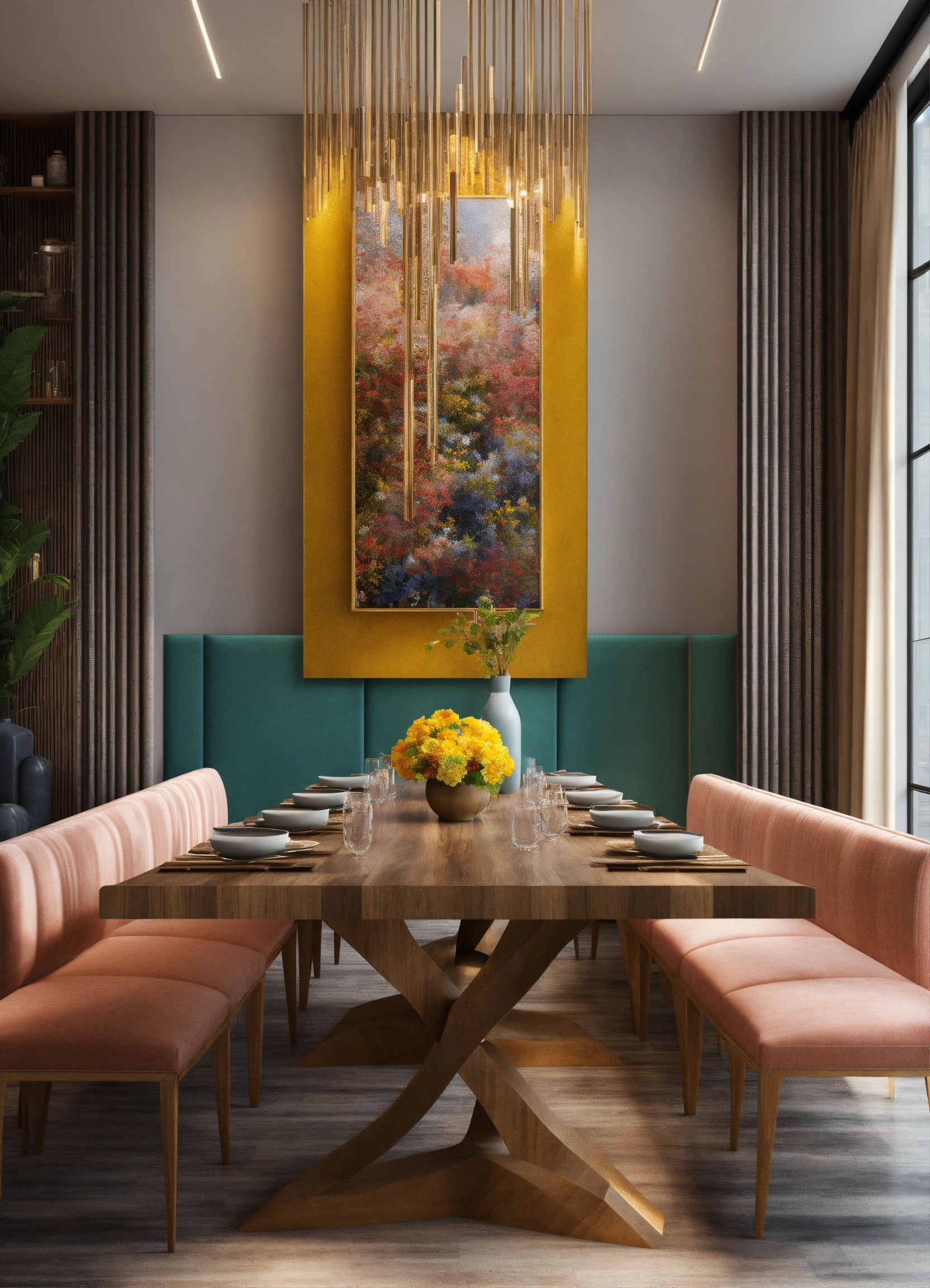 Lexica - Long design tAble for dining 3d art