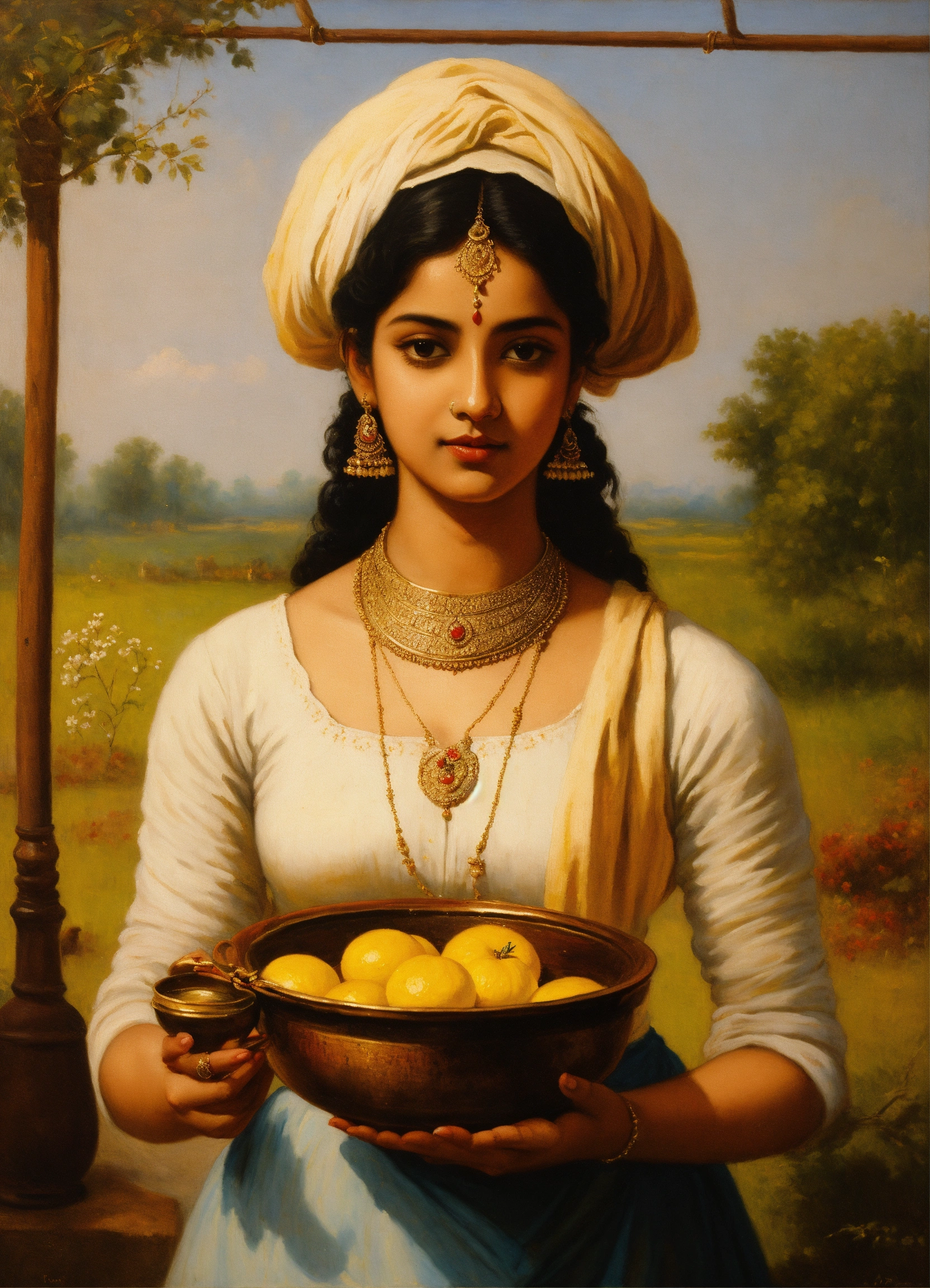 Lexica - As Ravivarma Painting Milkmaid