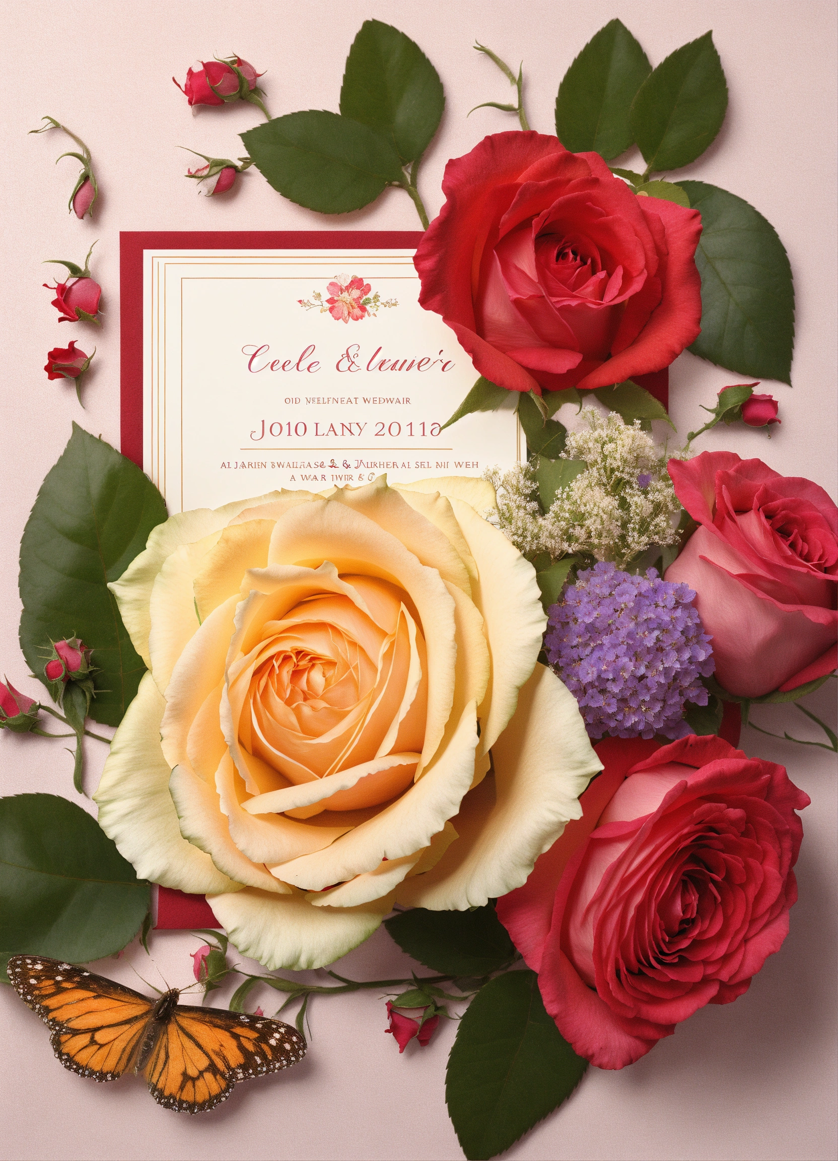 Lexica - A photorealistic image of roses and wildflowers on an elegant ...