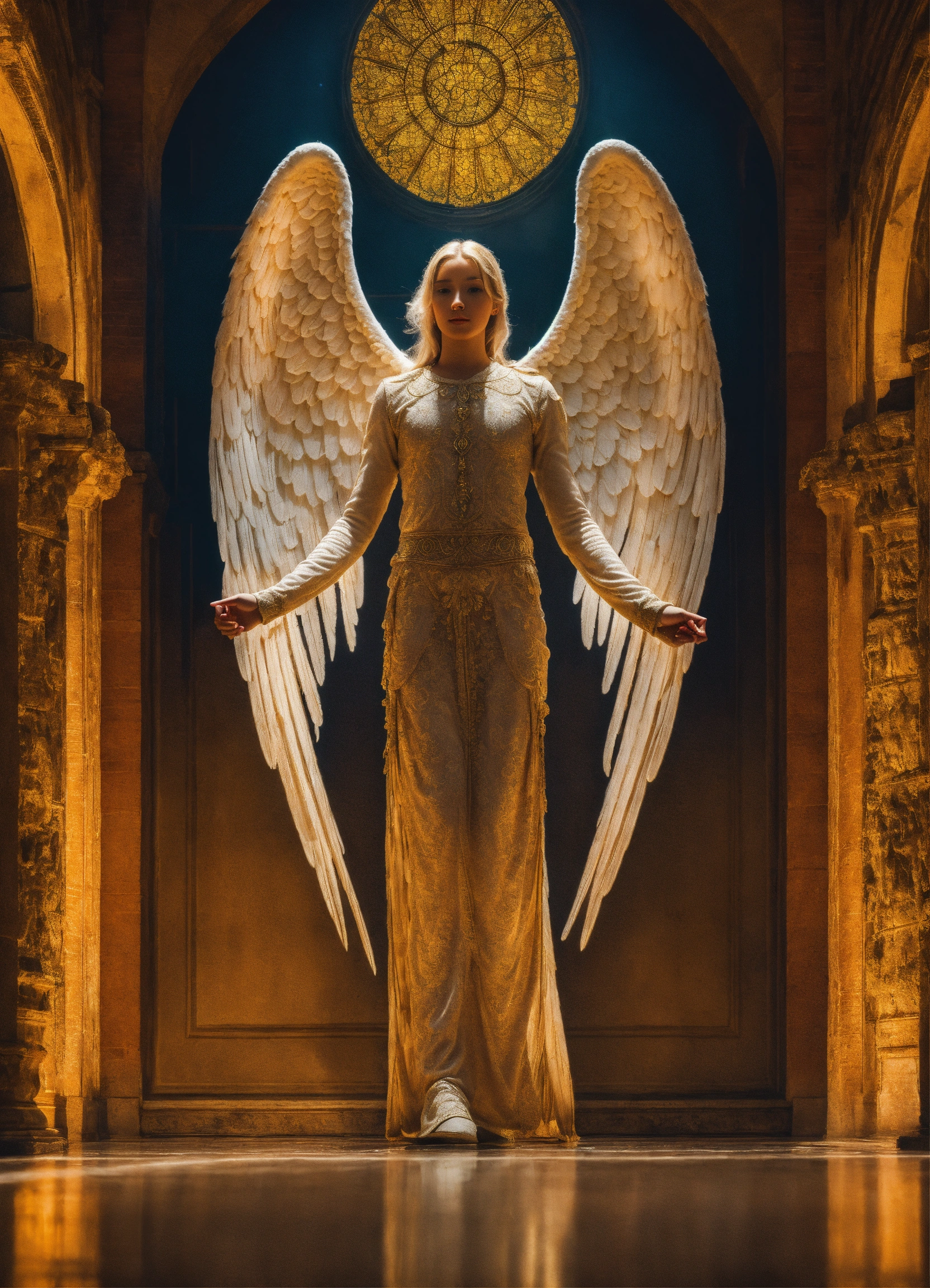 Lexica - A human growing angel wings