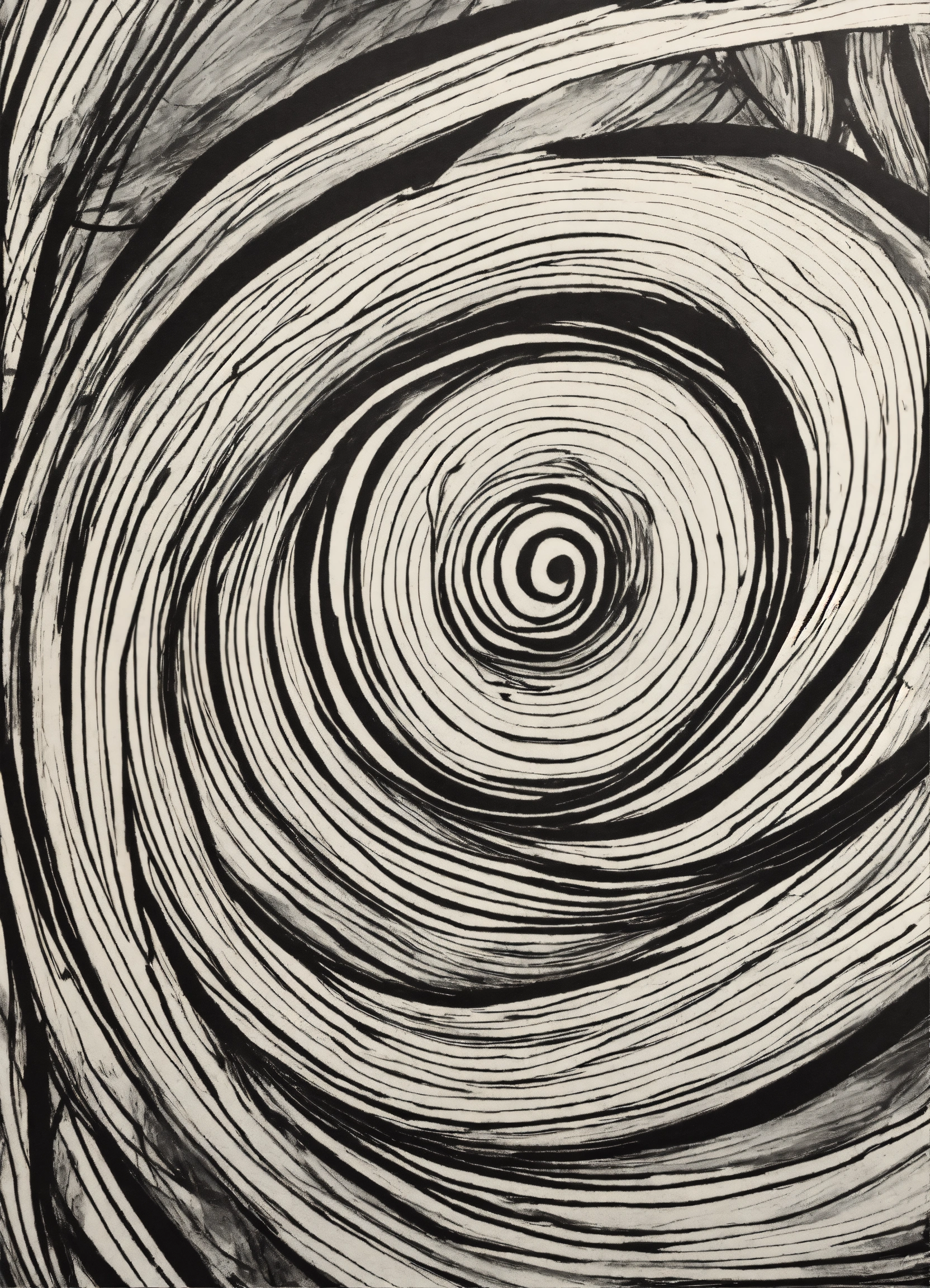 Lexica - Art drawing abstract art Swirls, bold lines, black and white