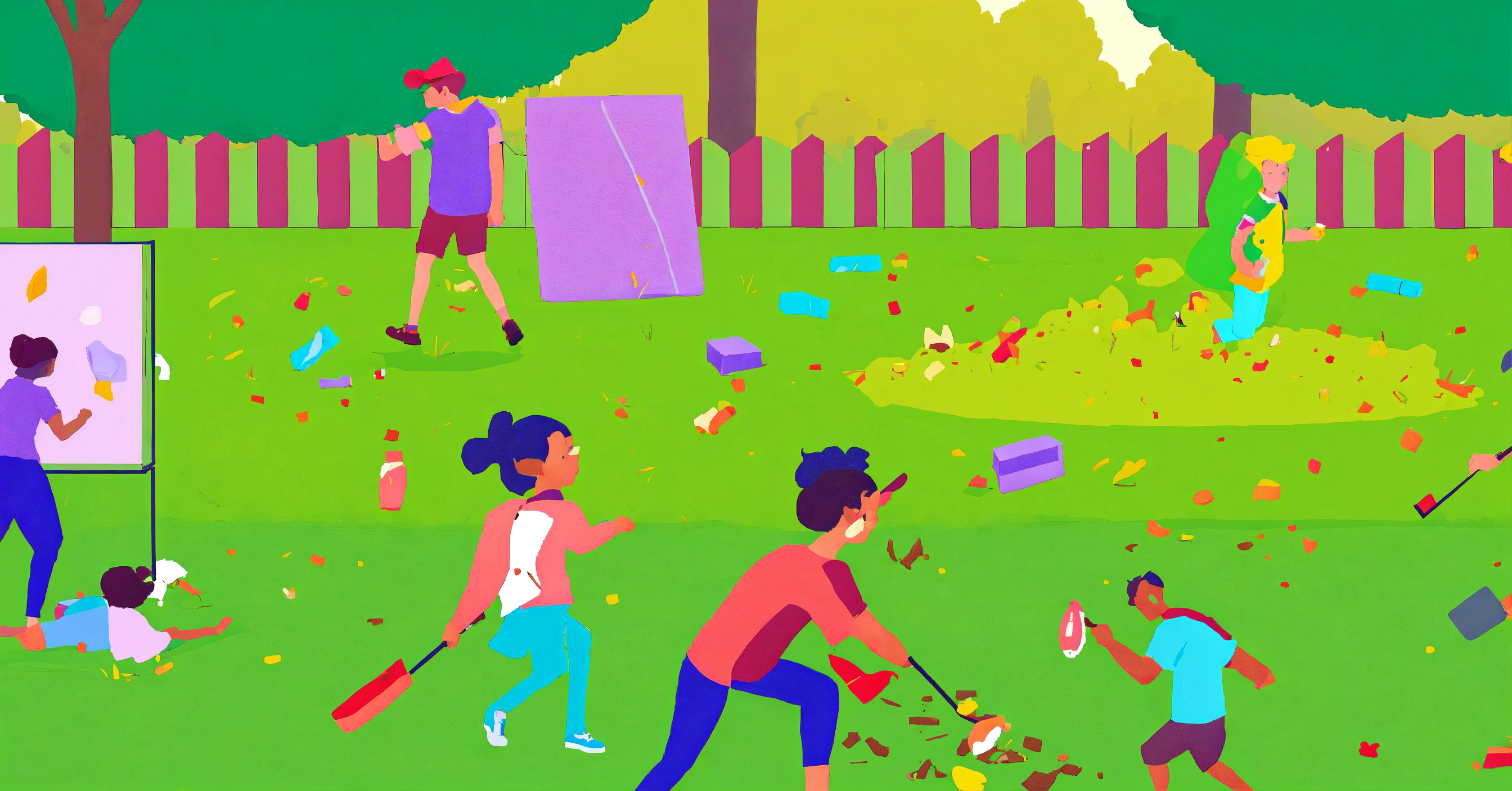 Lexica - Create a scene where people are throwing waste materials on ...