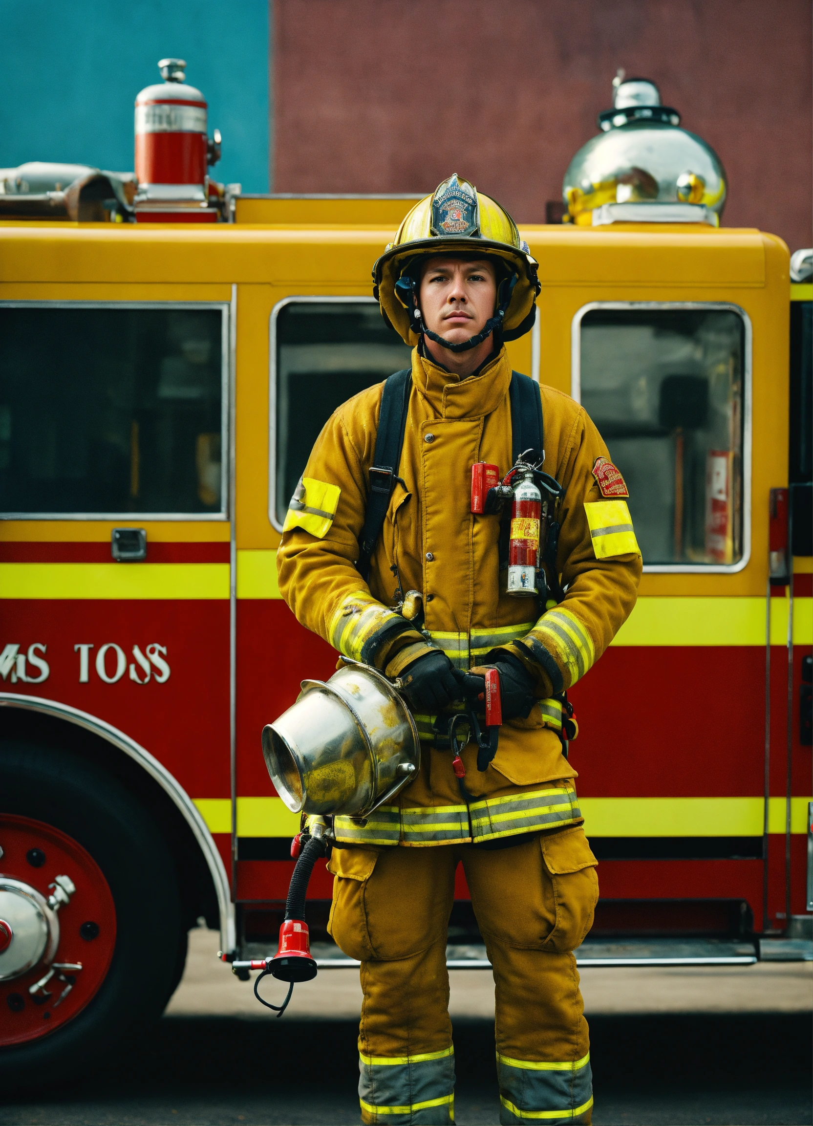 Lexica - Firefighter in the style of a wes anderson movie, surreal, photo