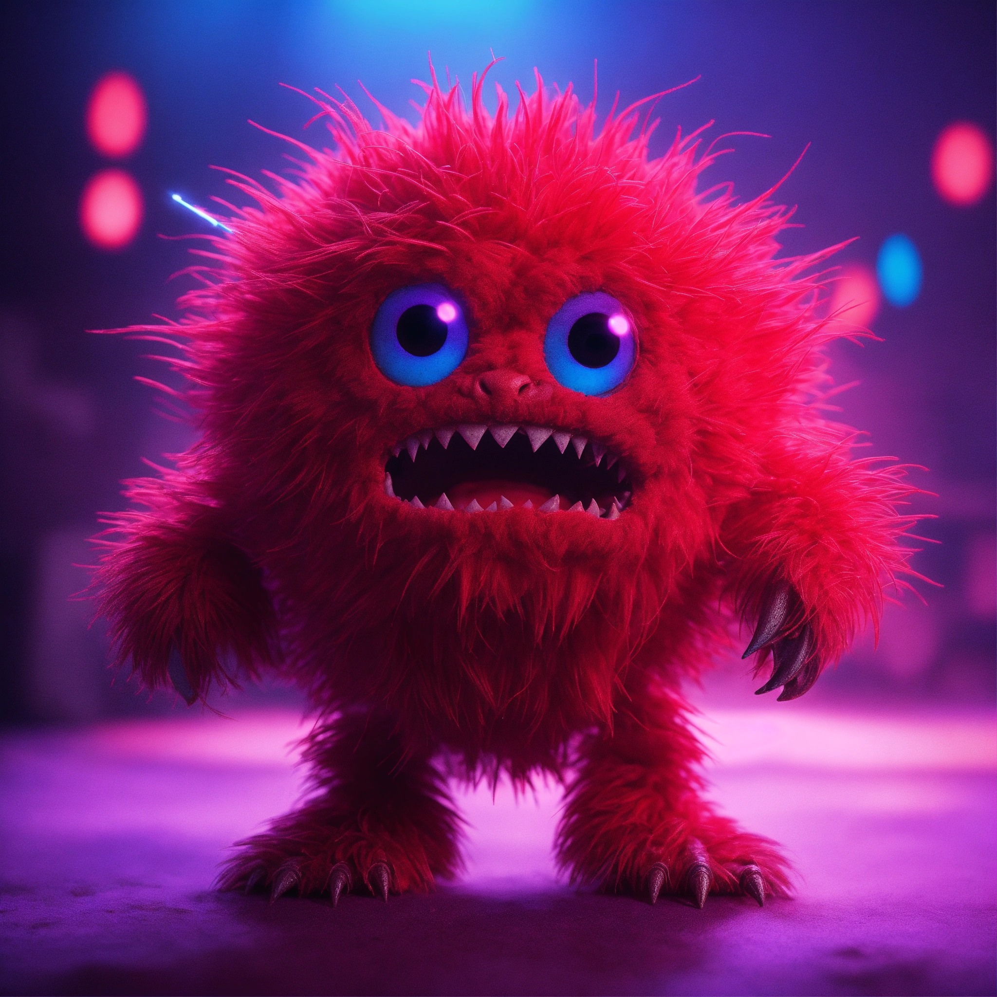 Lexica - CGI! scary looking red germ monster character. Highly detailed ...