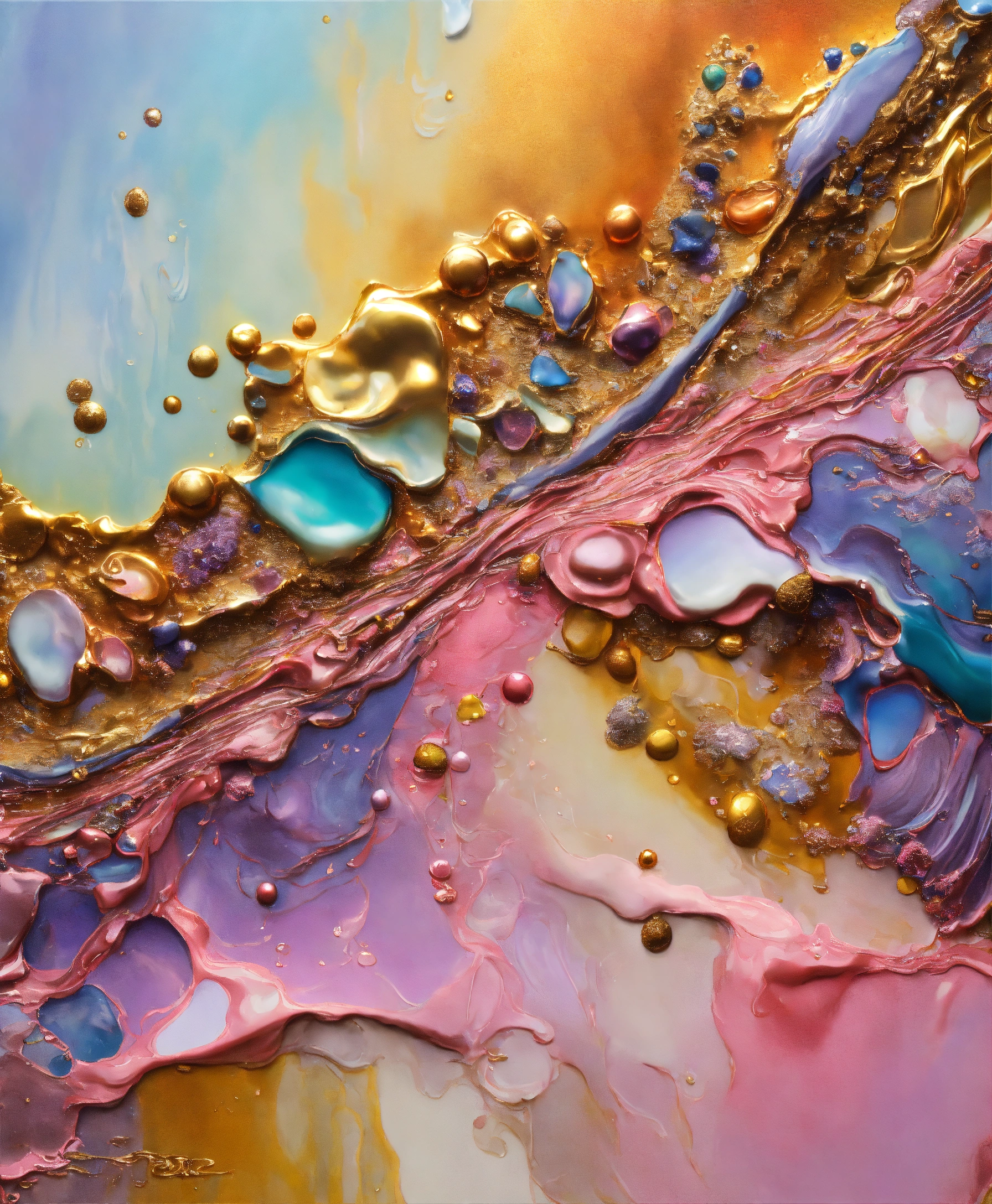 Lexica - Colorful abstract painting oil and water complex complicated ...