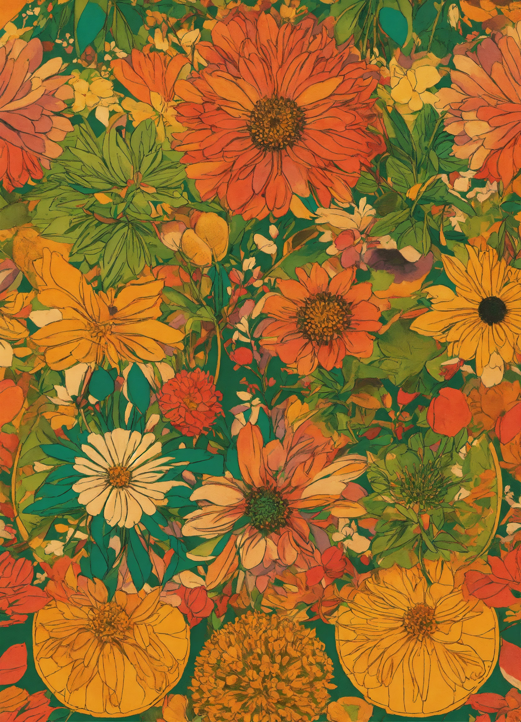 Lexica - Nature-inspired circles and flower color pattern