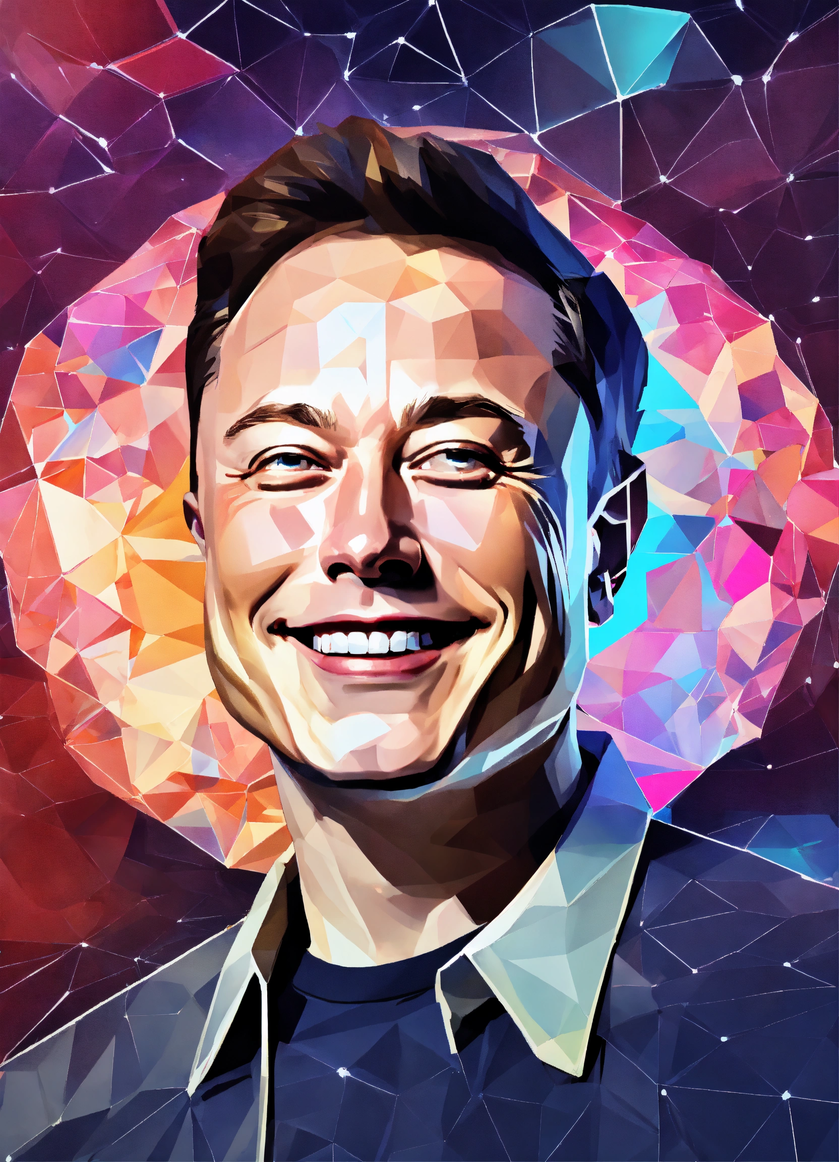 Lexica - Portrait of elon musk smiling with a big brain chip in the ...