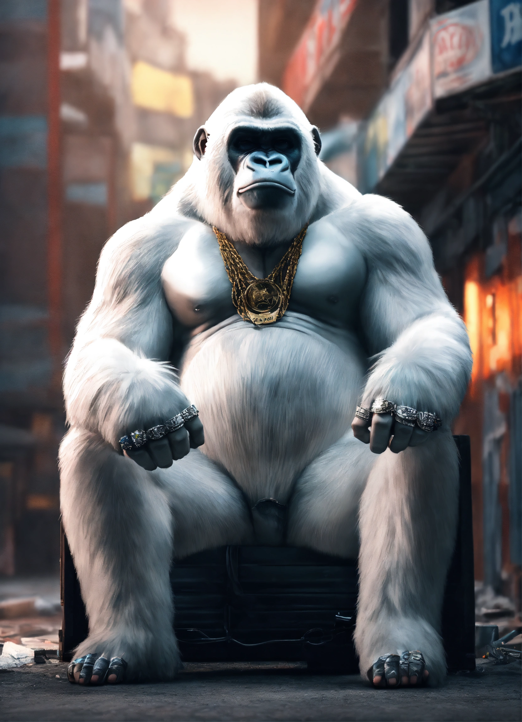 Lexica - A giant rapper white gorilla MC, cinematic lighting, high ...