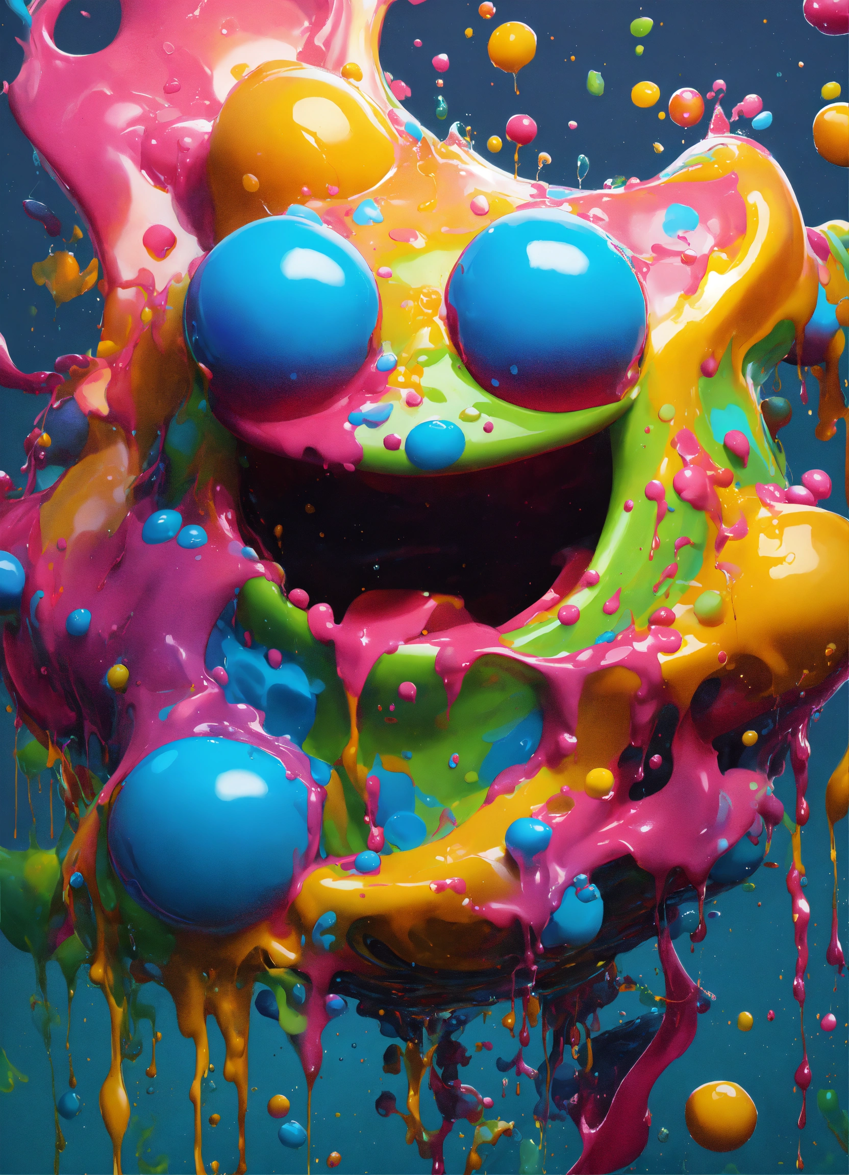 Lexica - Splash art, a quirky liquid portrait of a smileynt , splash ...