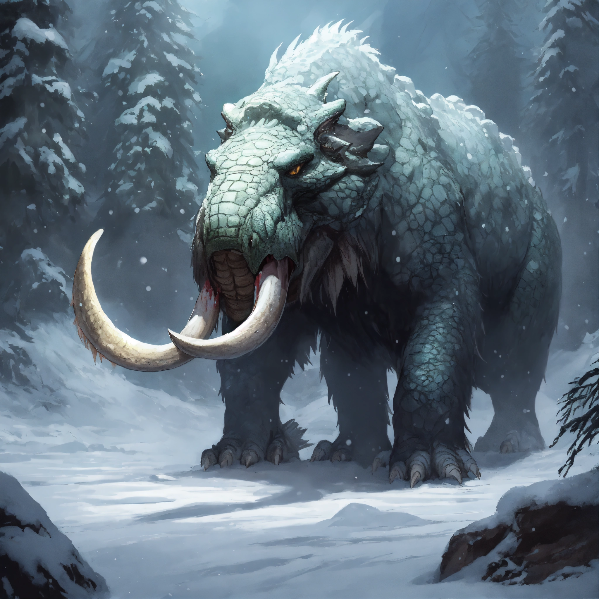 Lexica - A fantasy monster that lives in the snow, crocodile frost ...