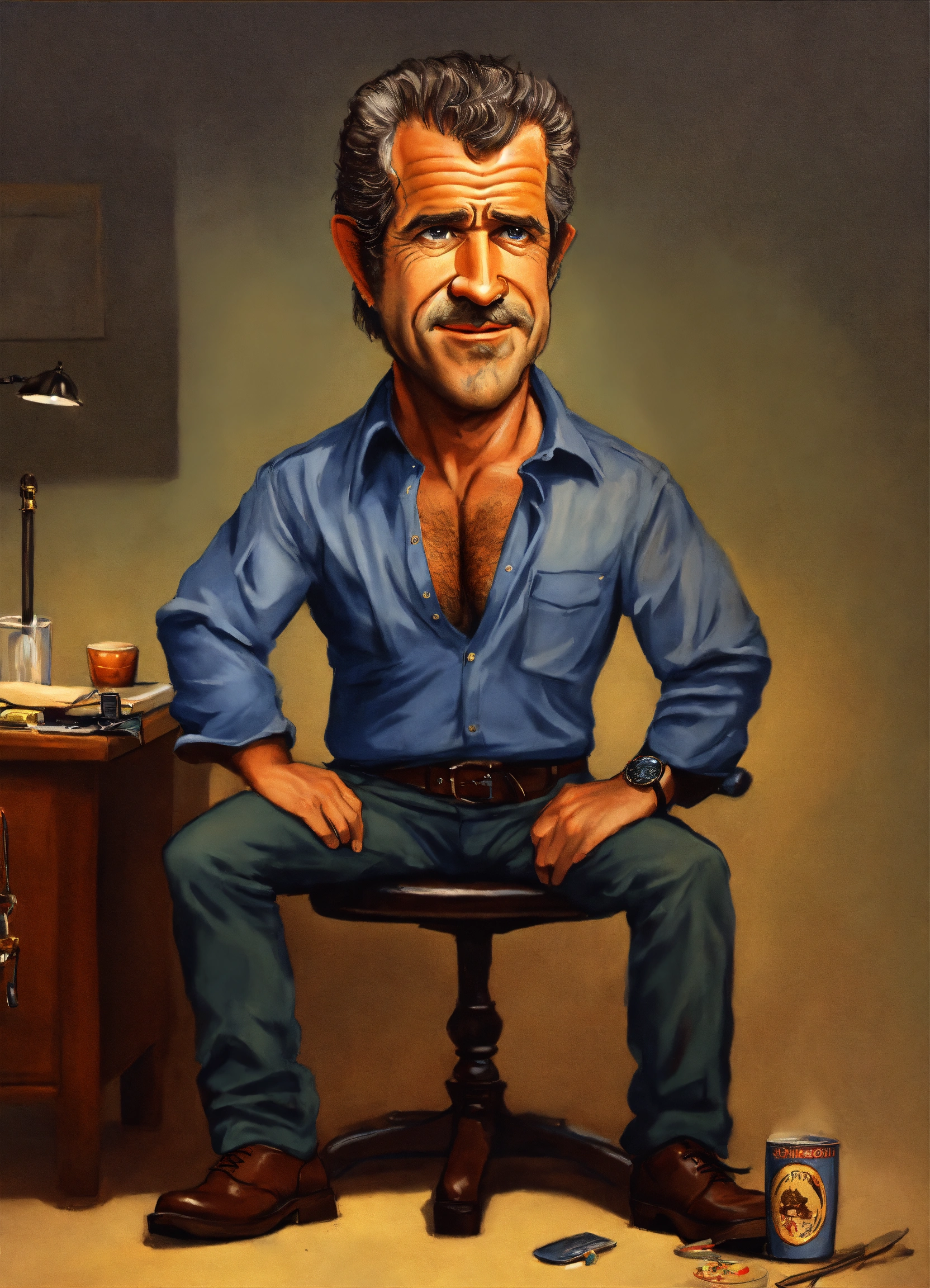 Lexica - Stressed Mel Gibson. Caricature, stress management, humoristic ...