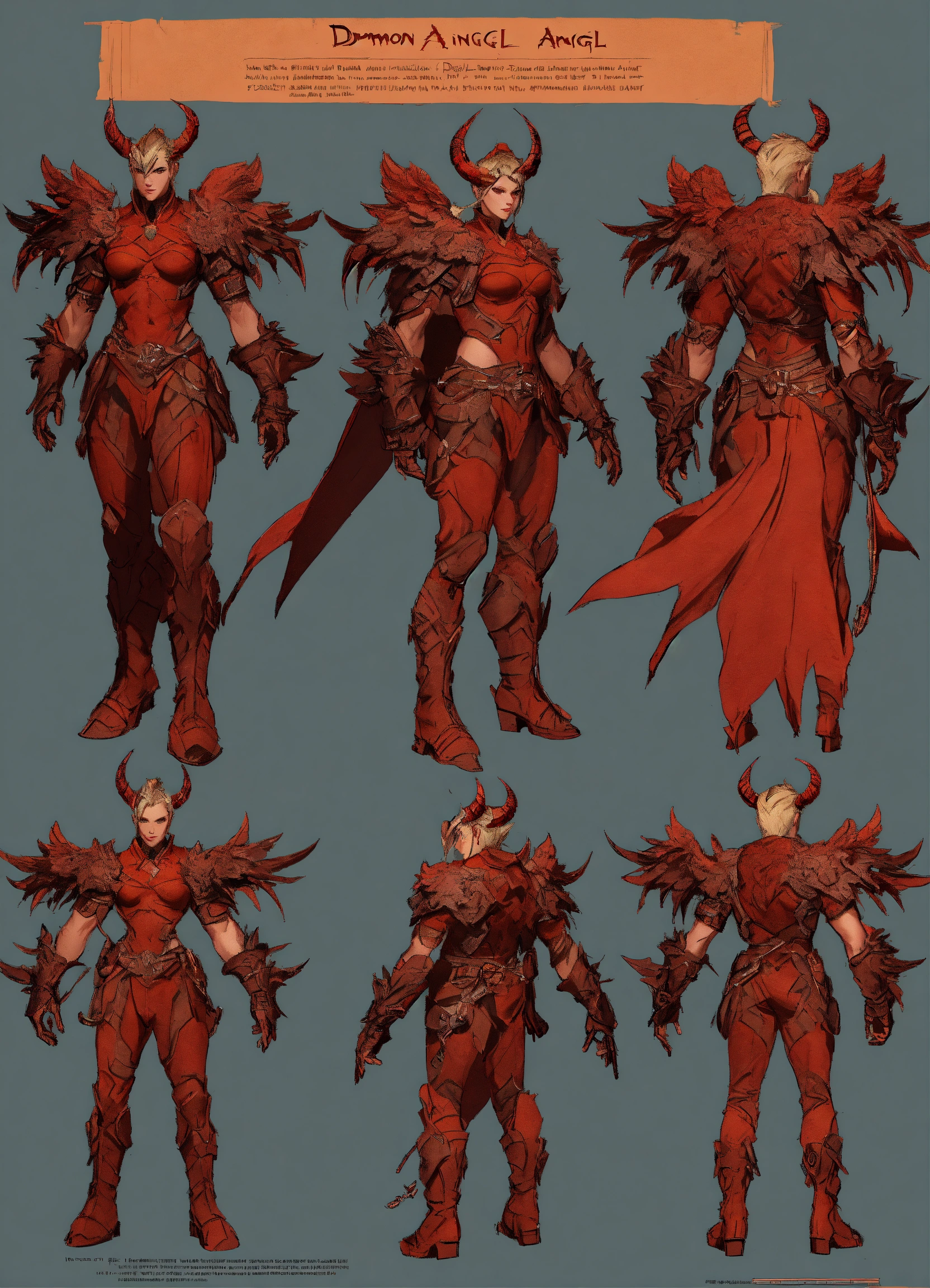 Lexica - Demon angel, character sheet, character design, chart ...