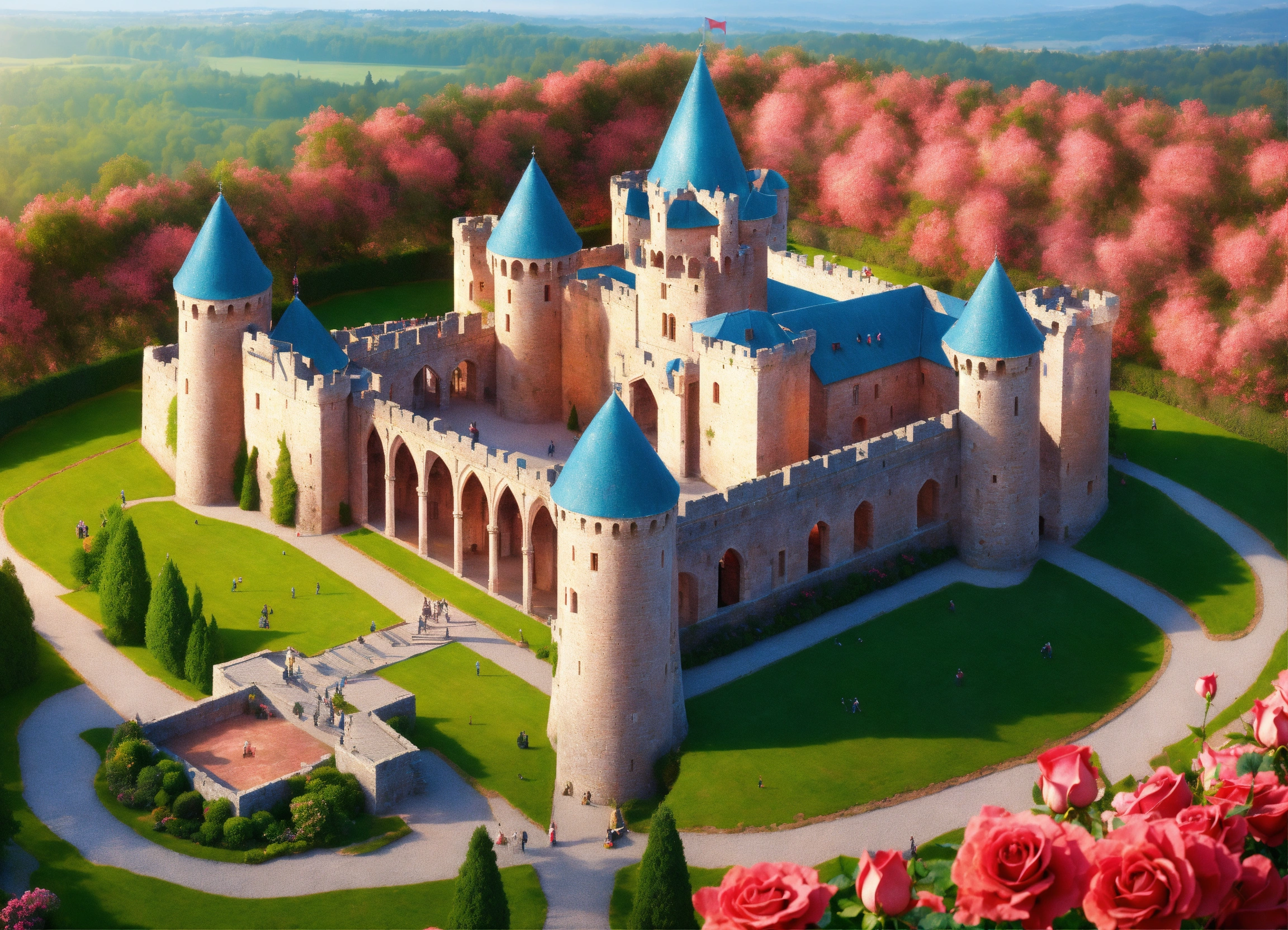 Lexica - Ultra realistic, photorealistic, bird's eye view of a medieval ...