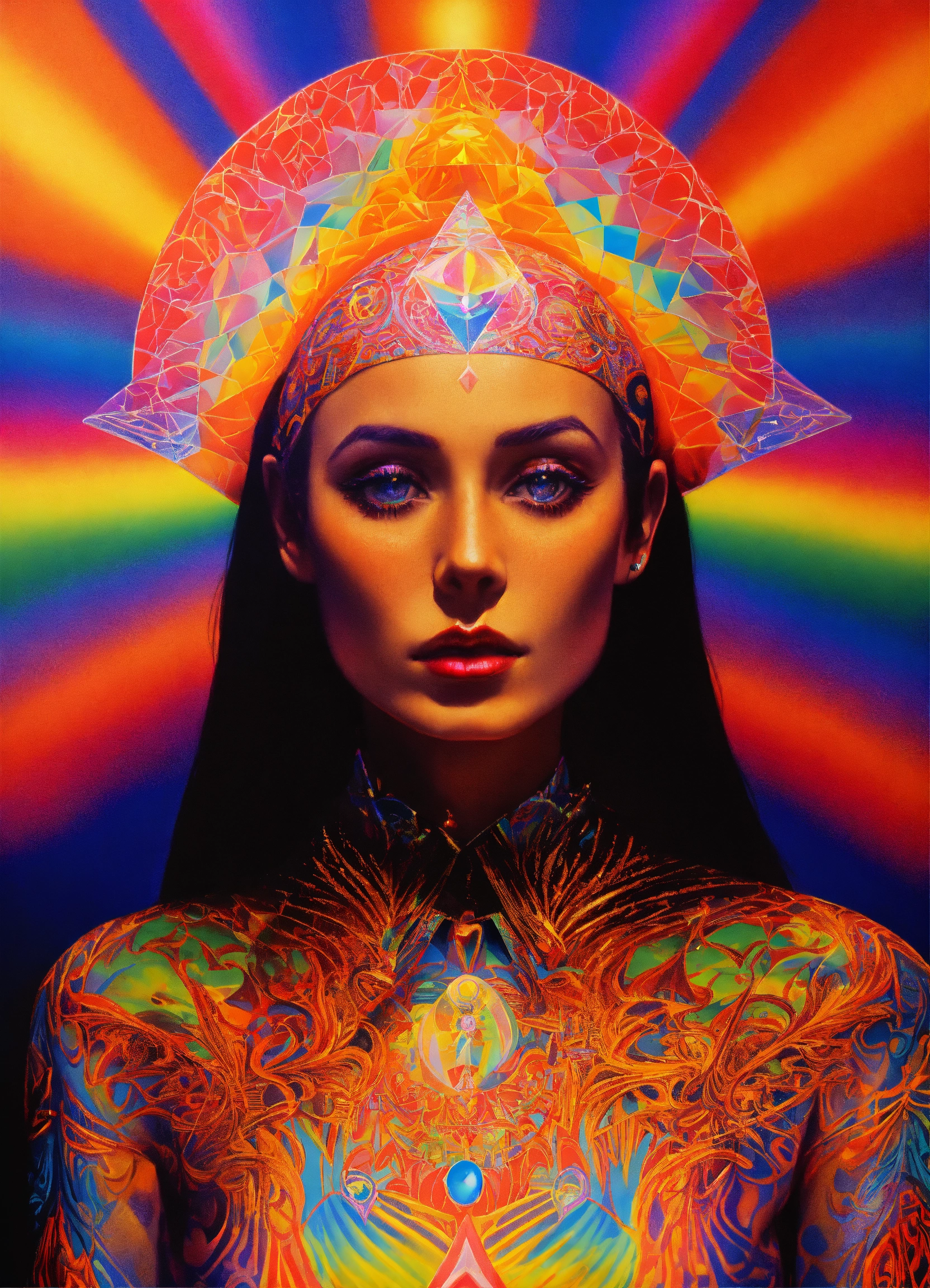 Lexica - Photorealistic portrait Gothic Fashion, of cosmic Alex Grey ...
