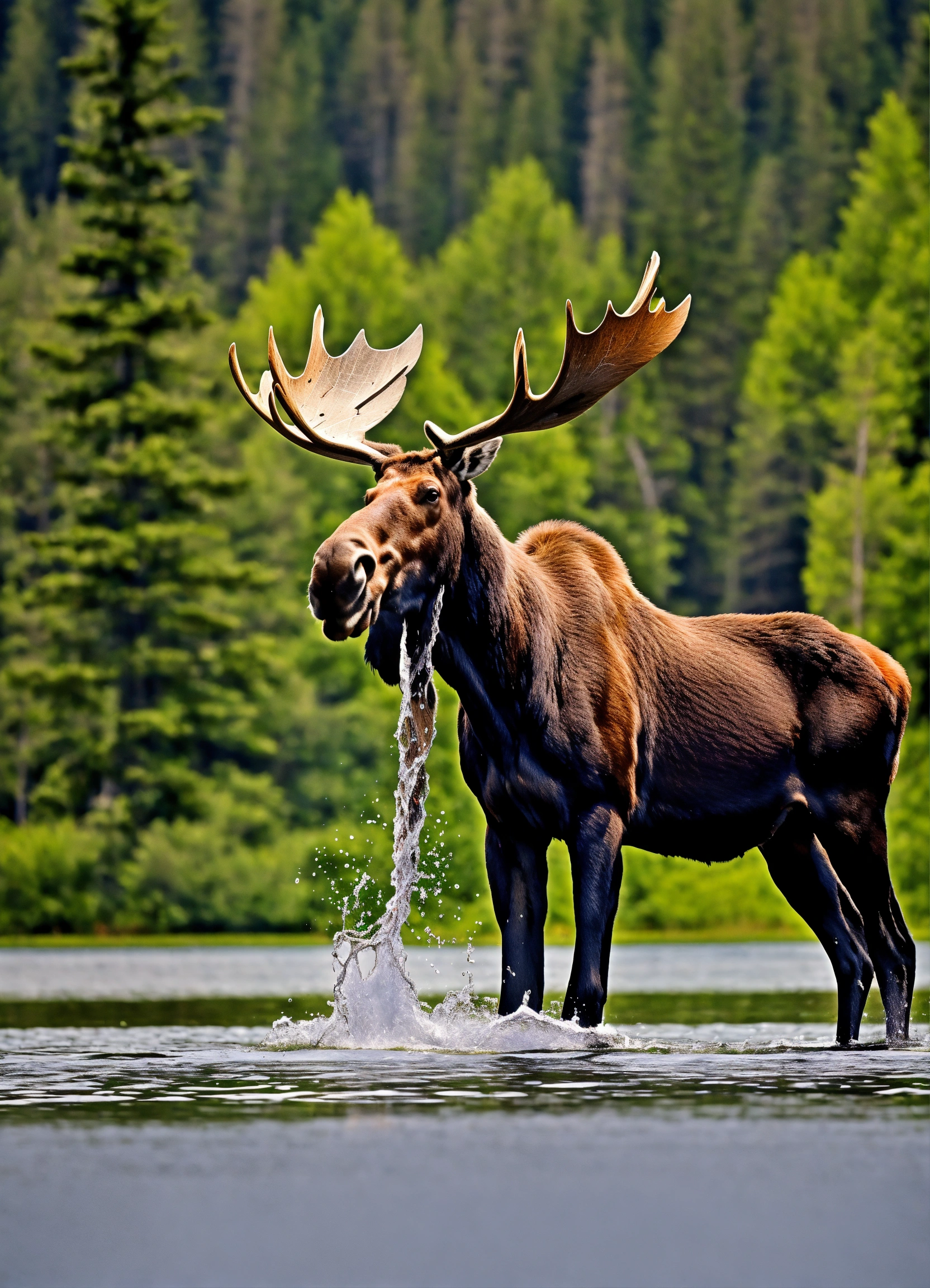 Lexica - A moose dunking on lebron
