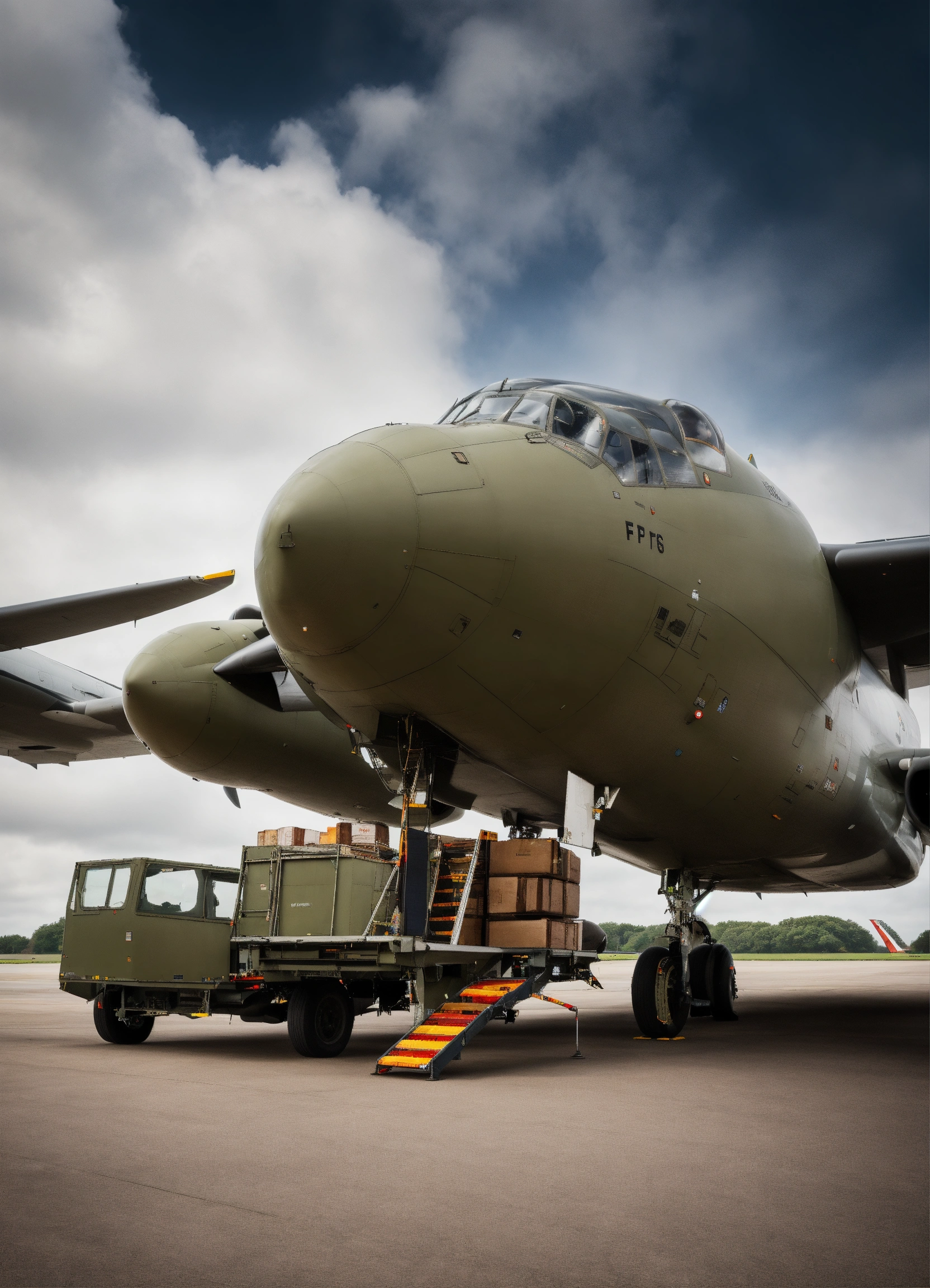 Lexica - English Modern military cargo plane with rear loading ramp