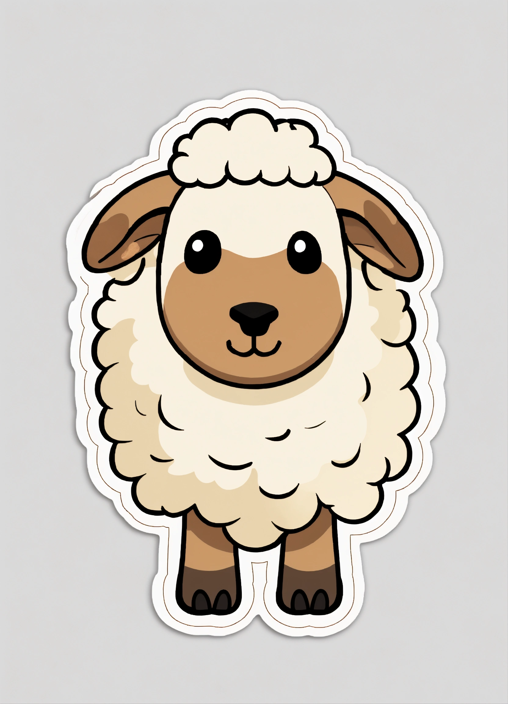 Lexica - Printable sticker featuring a minimalistic cute cartoon sheep ...