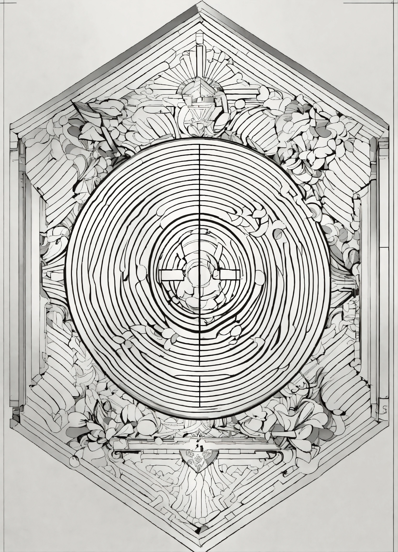 Lexica - Magic shield, vector, monochrome, line art, minimalism ...