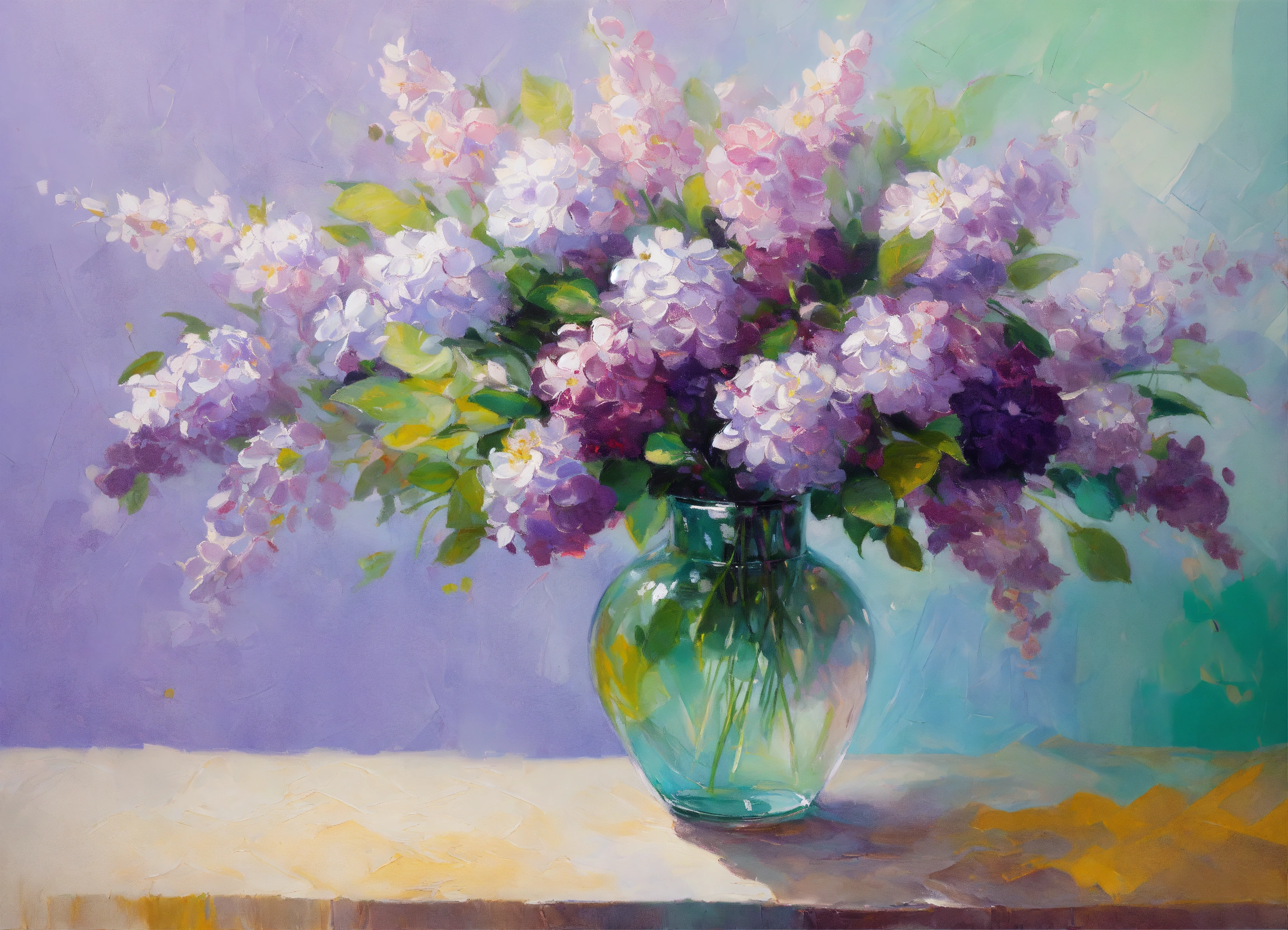 Lexica - Abstract impressionistic oil painting of beautiful still life ...