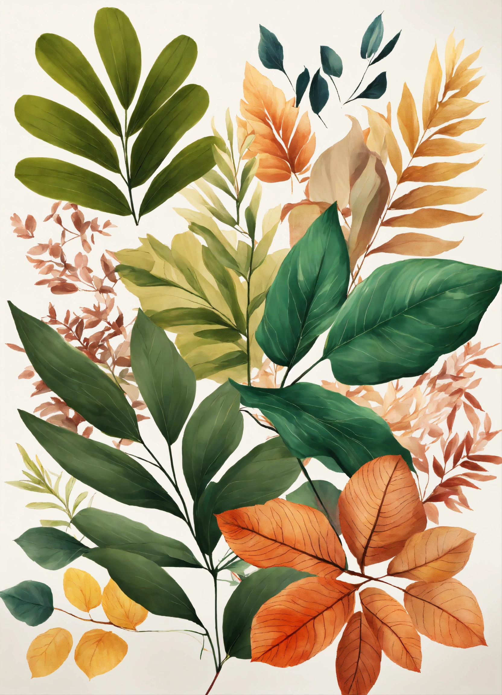 Lexica - Create seamless foliage pattern on a white background