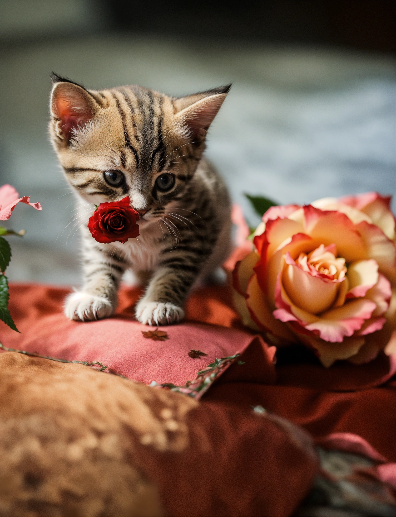 Lexica - Kitten on the rose