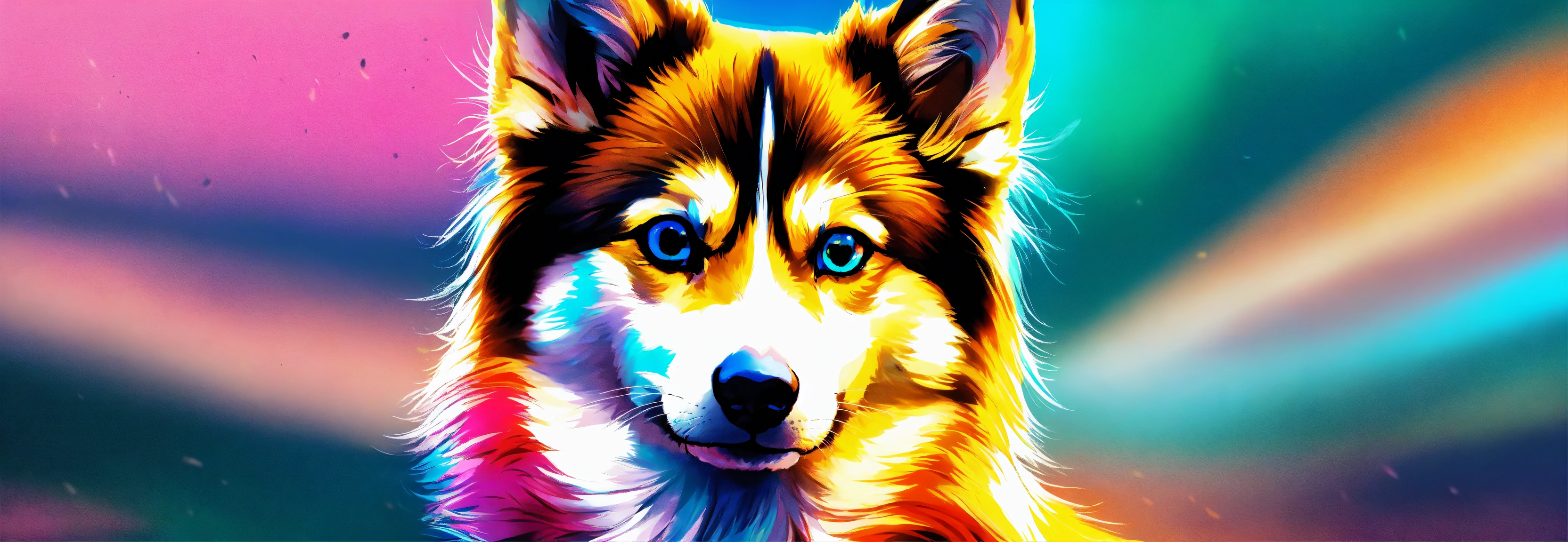 Lexica - In this living picture, the Pomsky black and white stands ...