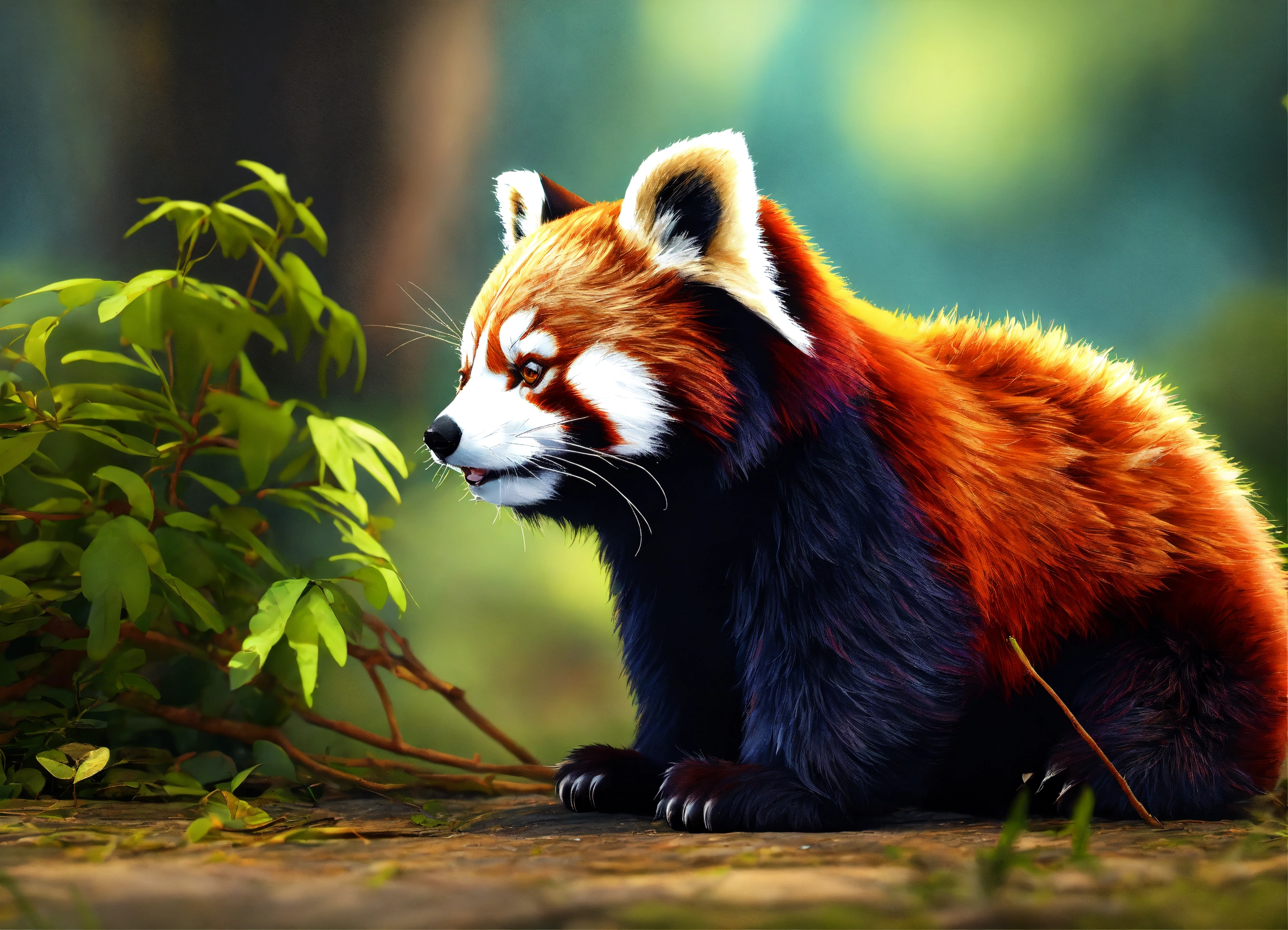 Lexica - Adorable red panda, symbol of the year, digital art, 3d ...