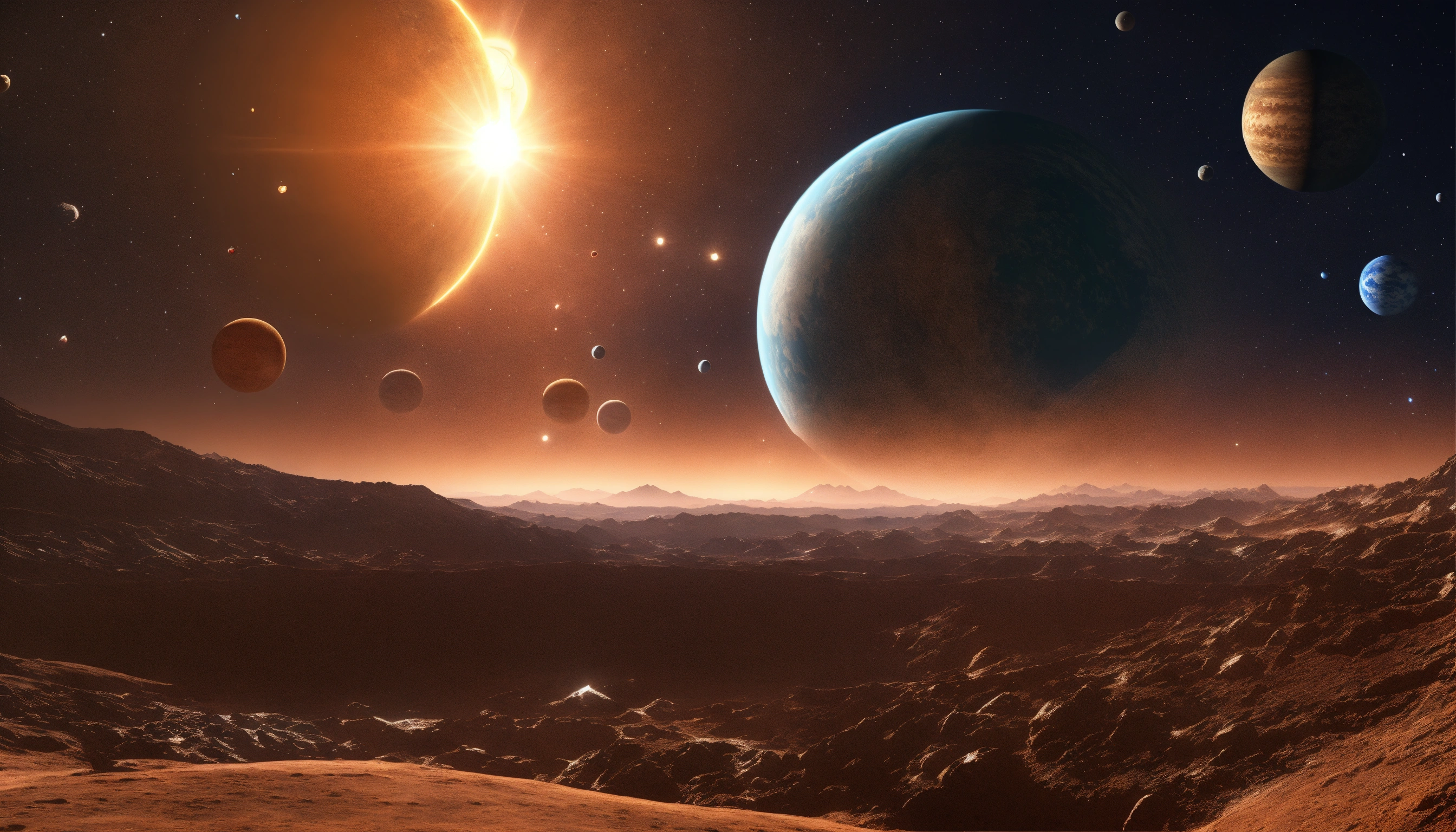 Lexica - Produce me an image of the planets of the solar system. Ensure ...