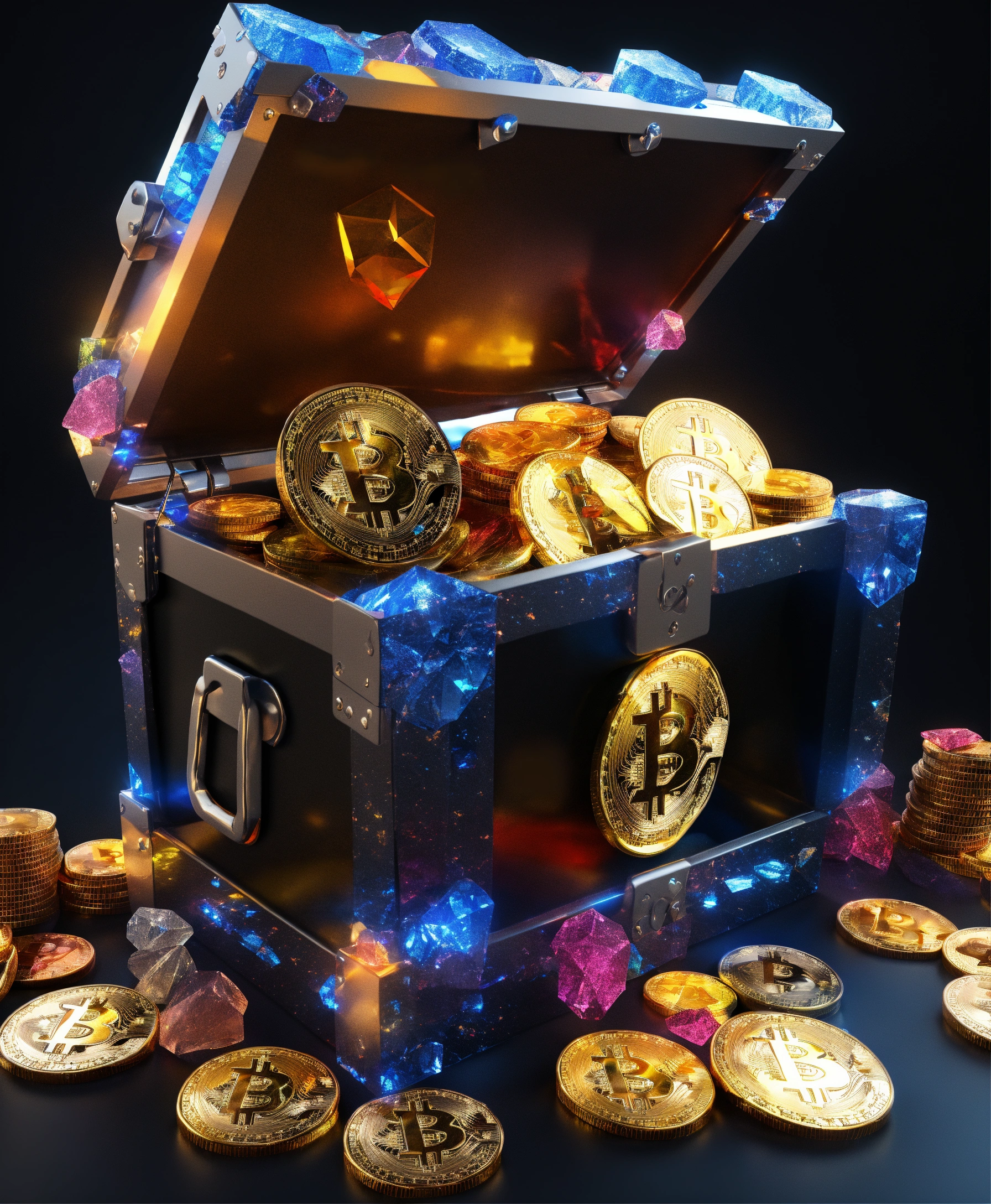 Lexica - On the right from afar is treasure chest filled with ...