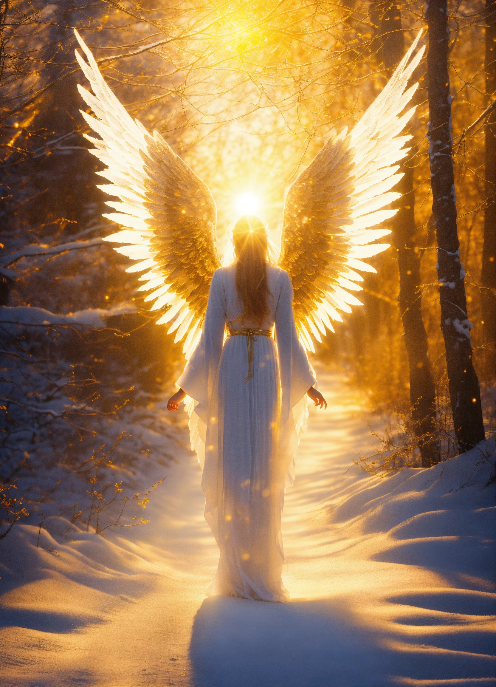 Lexica - Angel of light away from the sun, away from the sun on a path ...