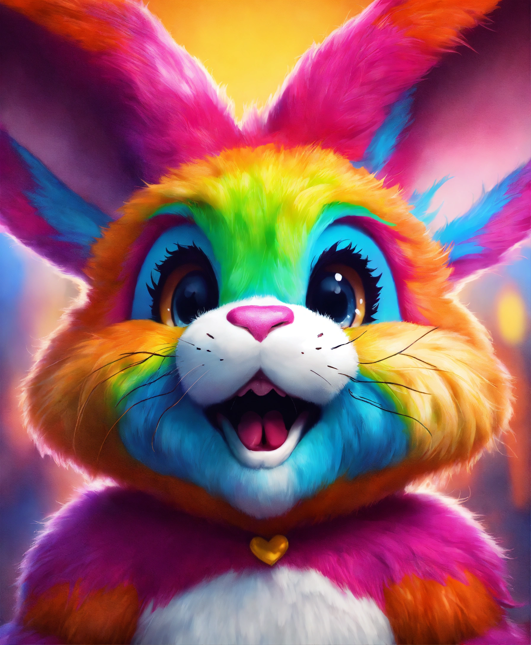 Lexica - A bad cute bunny face with buck teeth, vibrant colors, furry toy