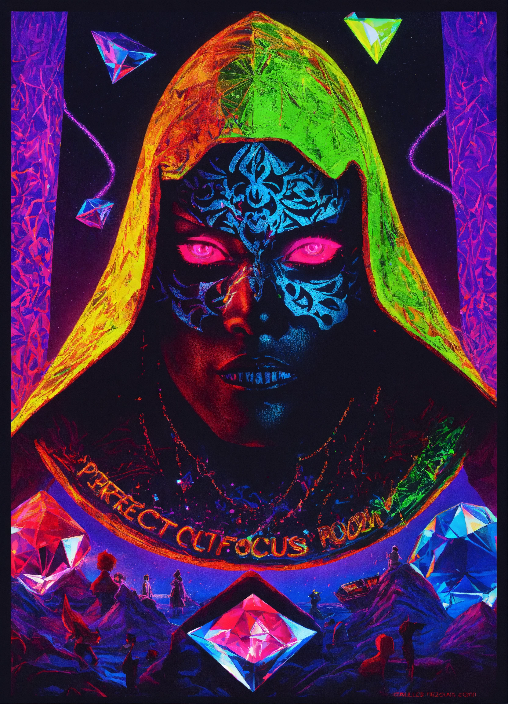 Lexica - Perfect focus Ghostface 2 diamond neon black light DMT demon ...