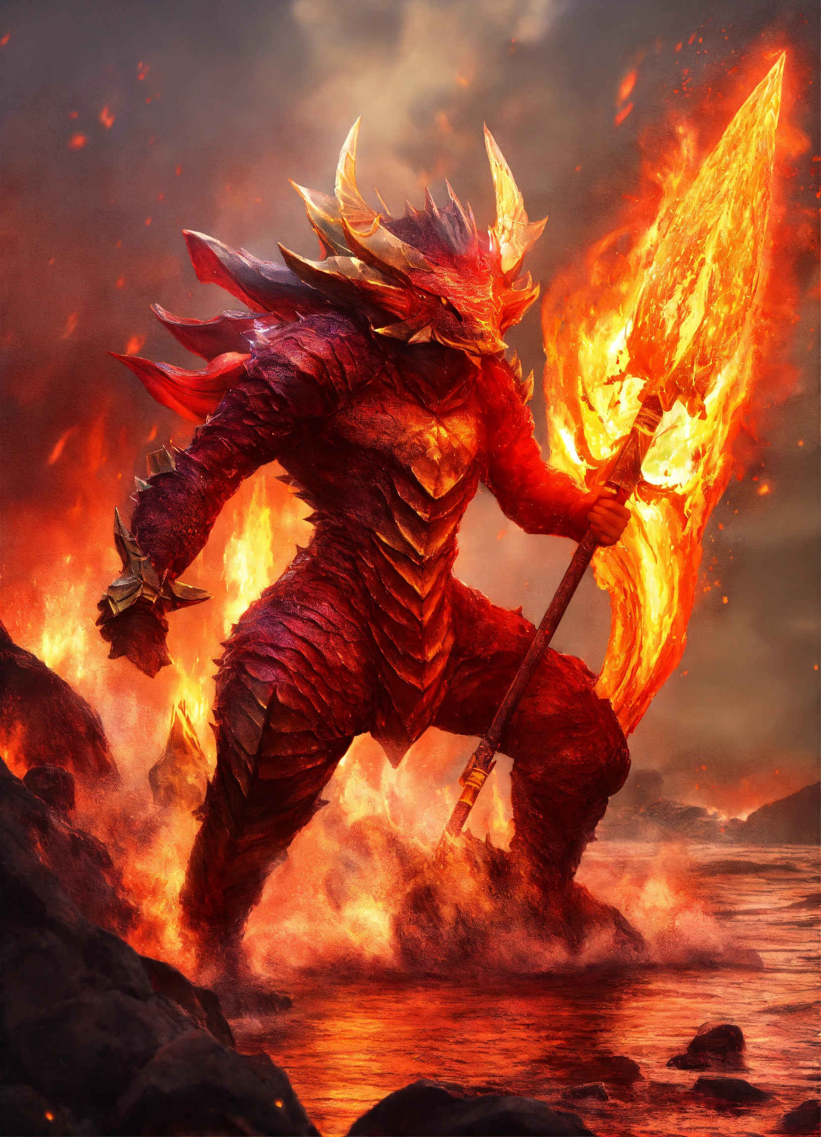 Lexica - Fish Monster Magma Warrior Battle