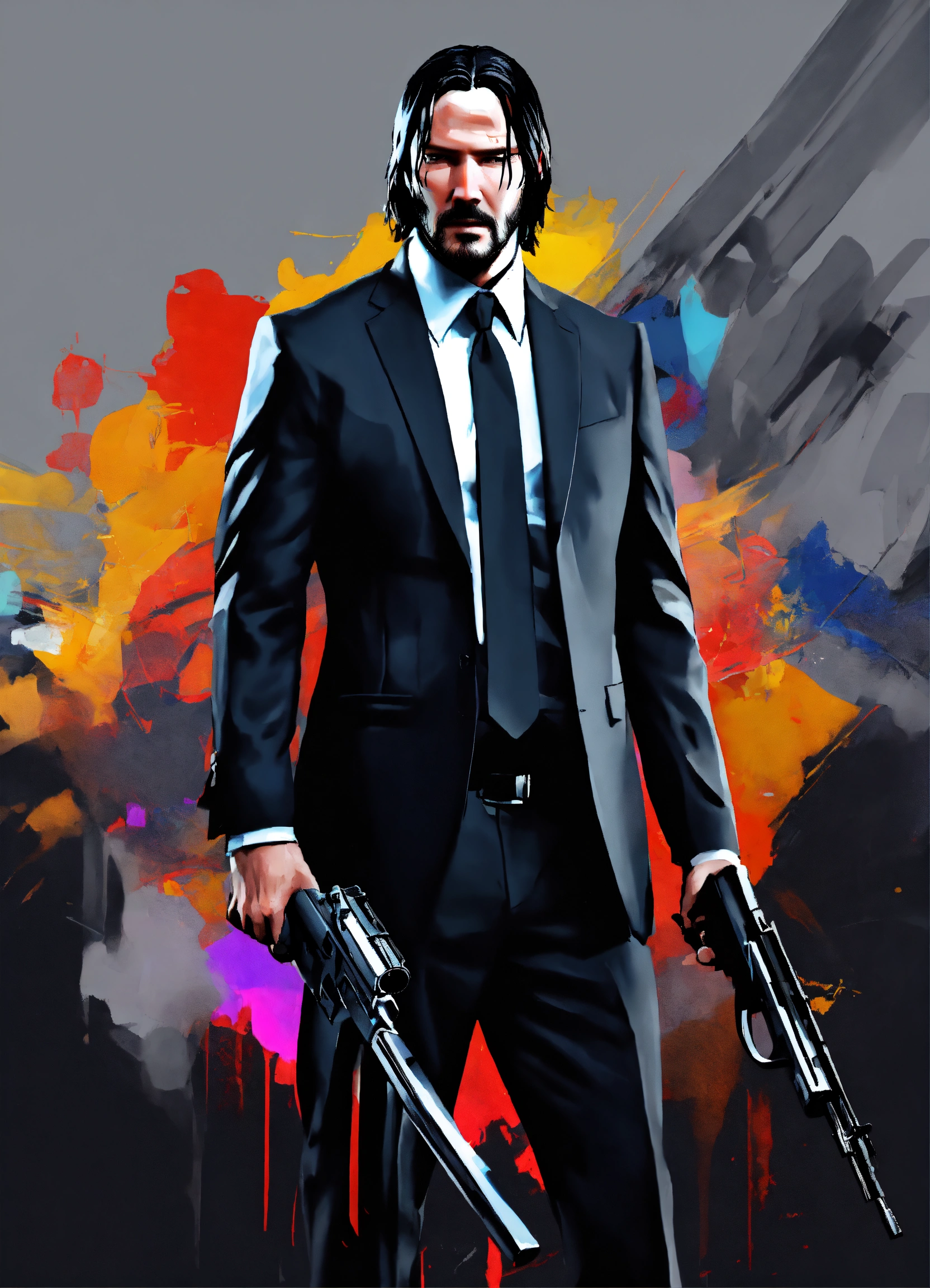 Lexica - Black grey john wick abstract