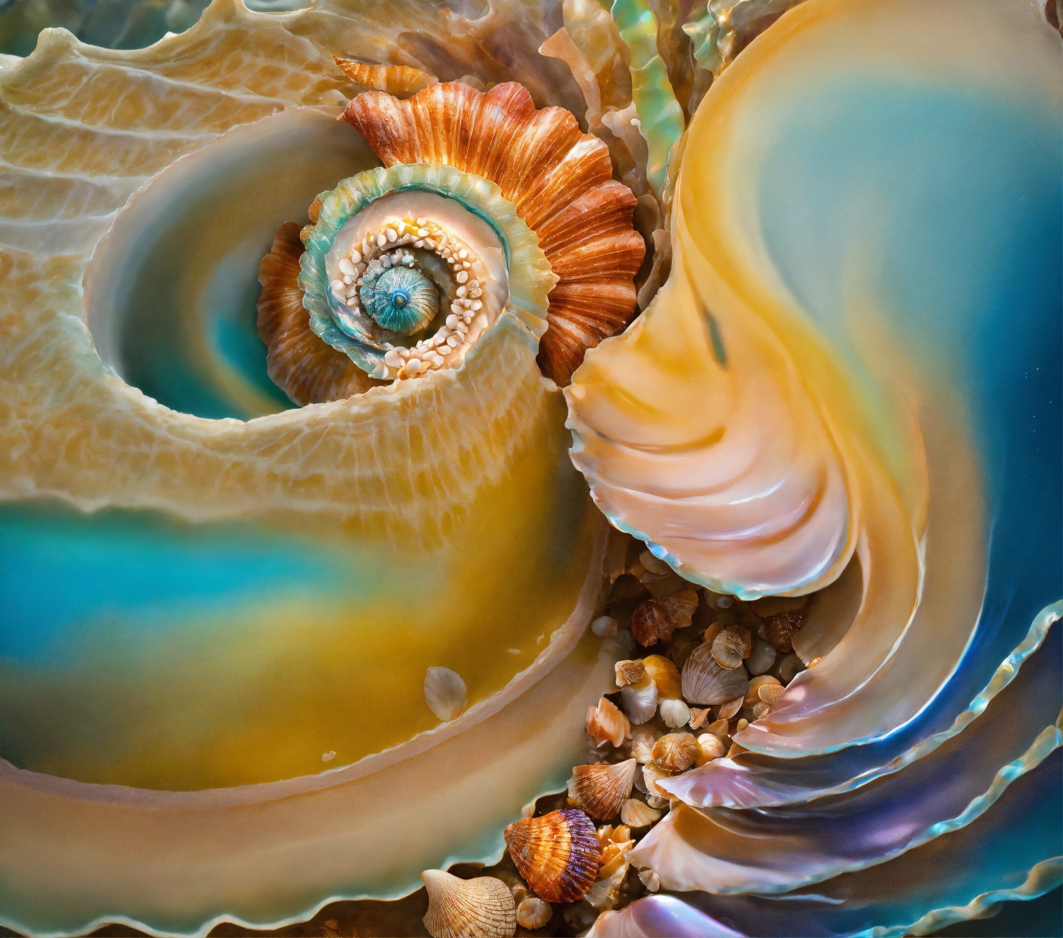 Lexica - Seashells, biomorphism, iridescent, organic, flowing, abstract ...