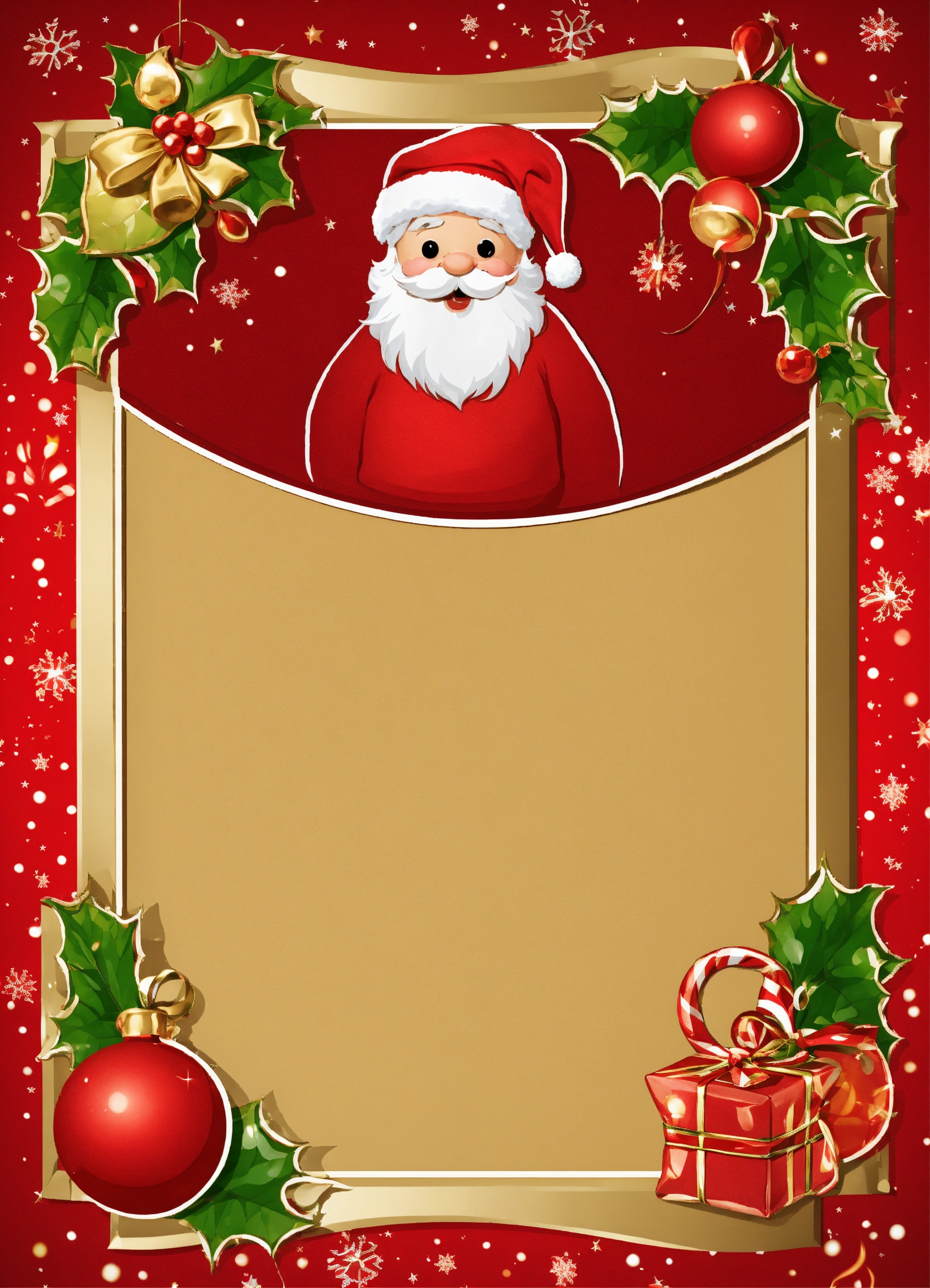 Lexica - Santa frame border copy space background