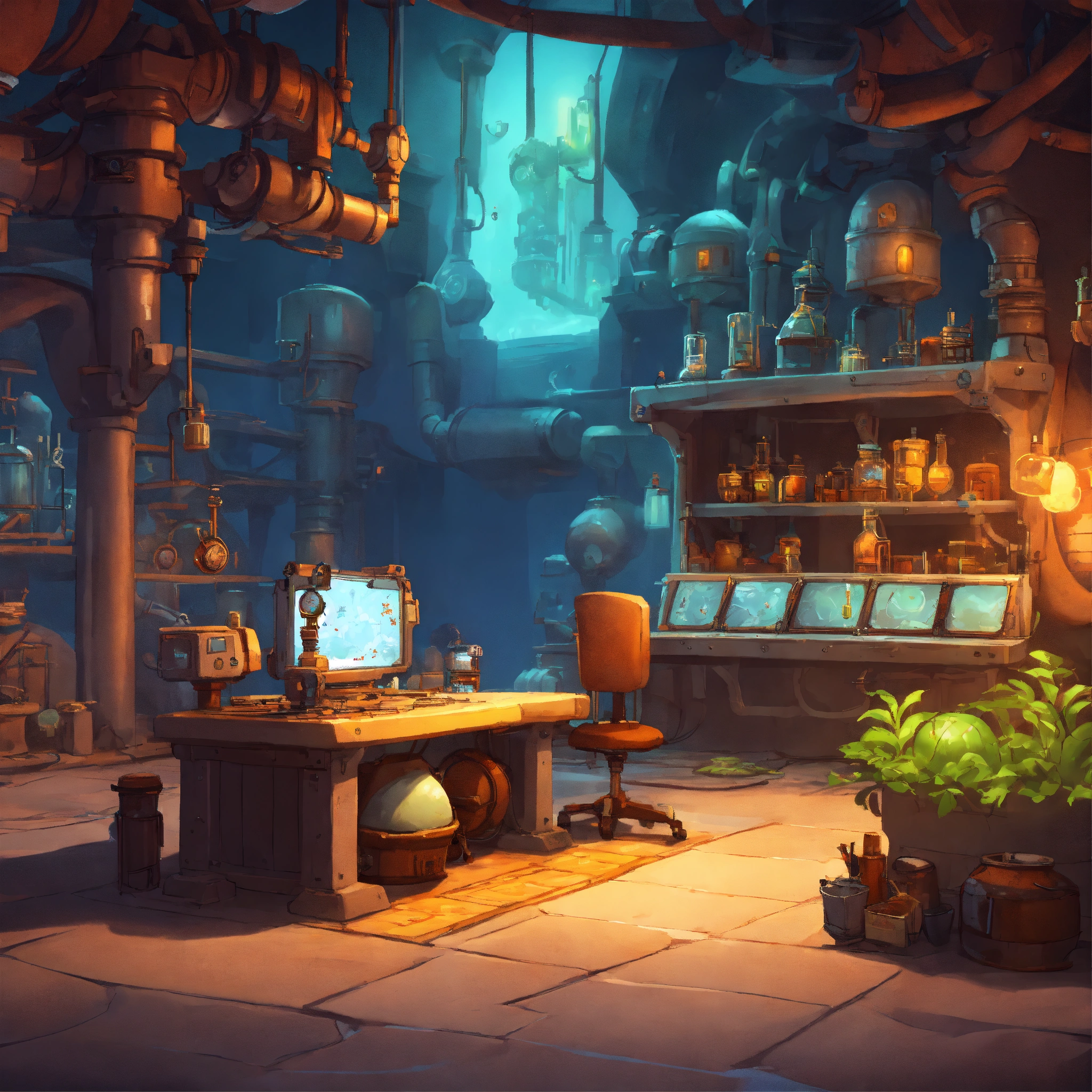 Lexica - Cartoon game environment, lab, mechanical, fantasy
