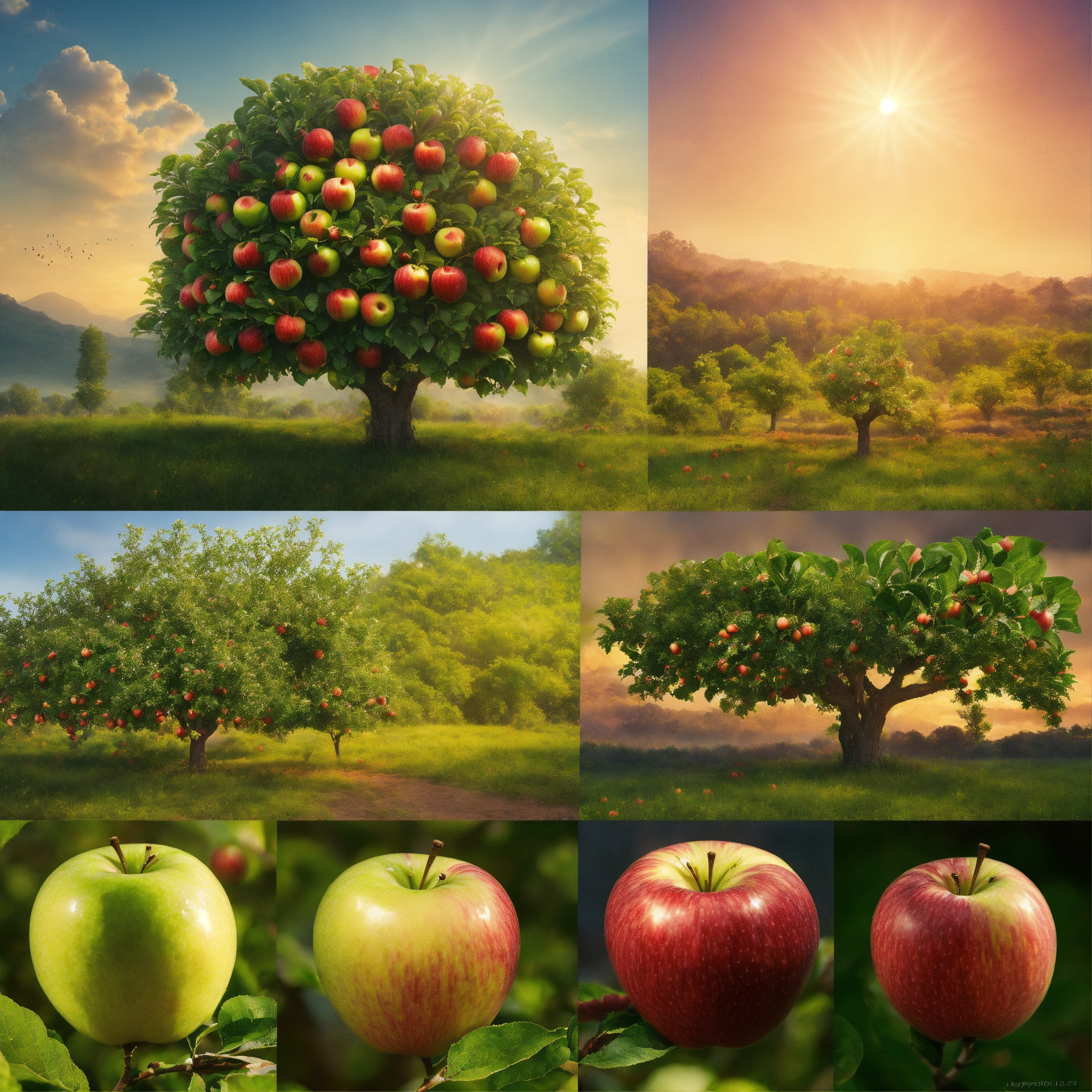 Lexica - The pictured growing evolution of an apple from a seed to a ...