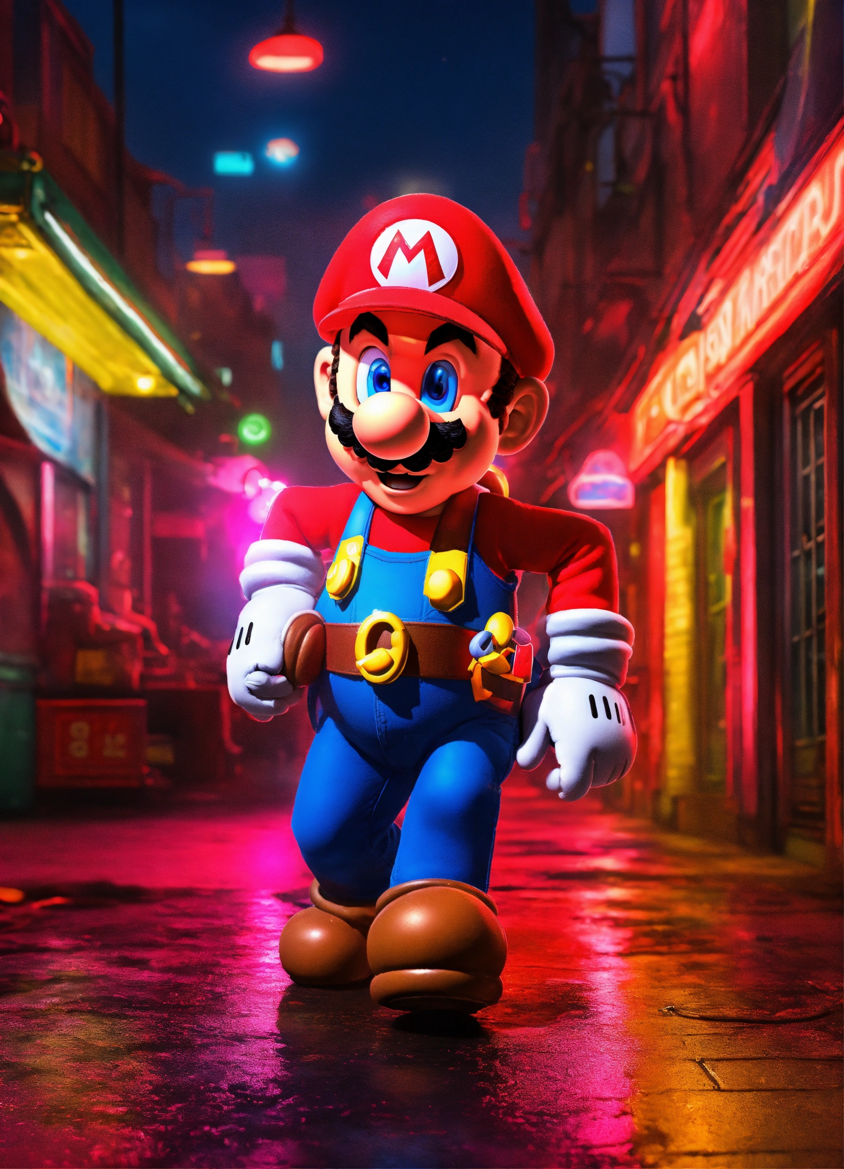 Lexica - Super mario, live action adaptation, realistic in a neon ...