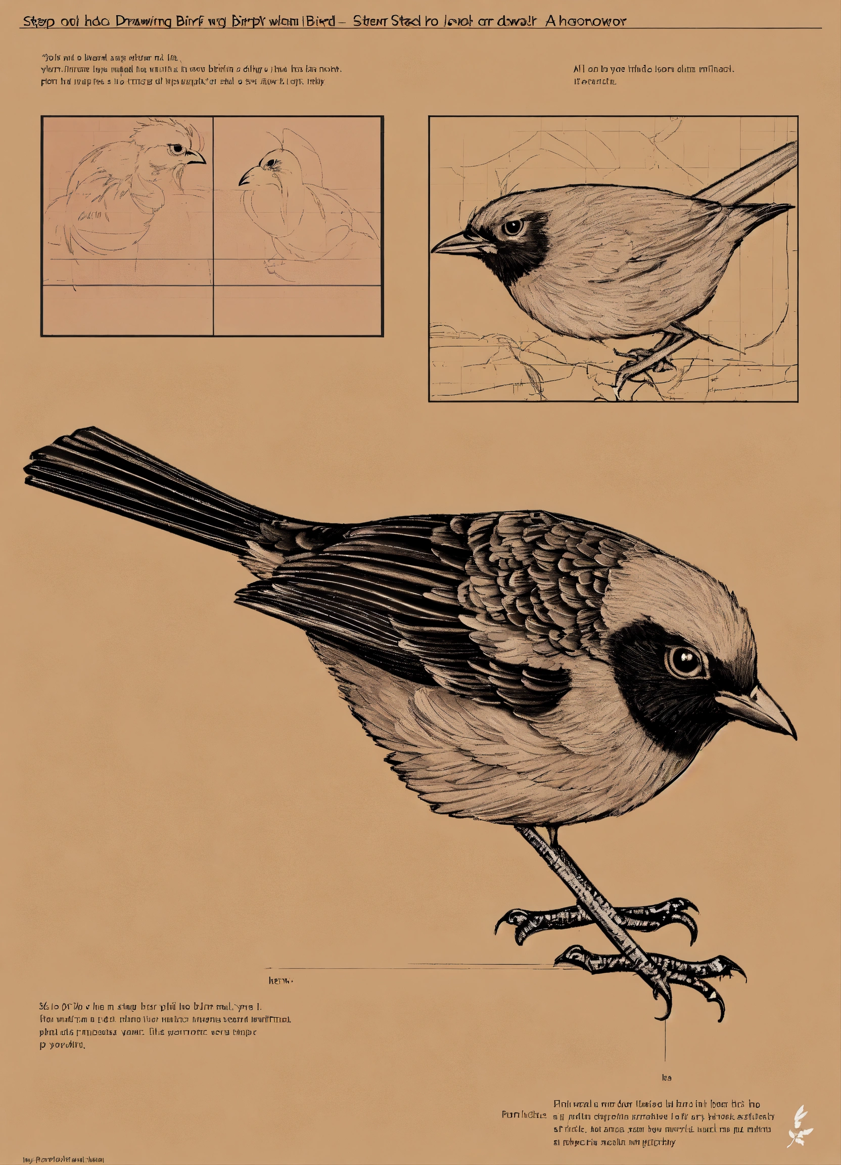 Lexica - Steps to drawing a bird