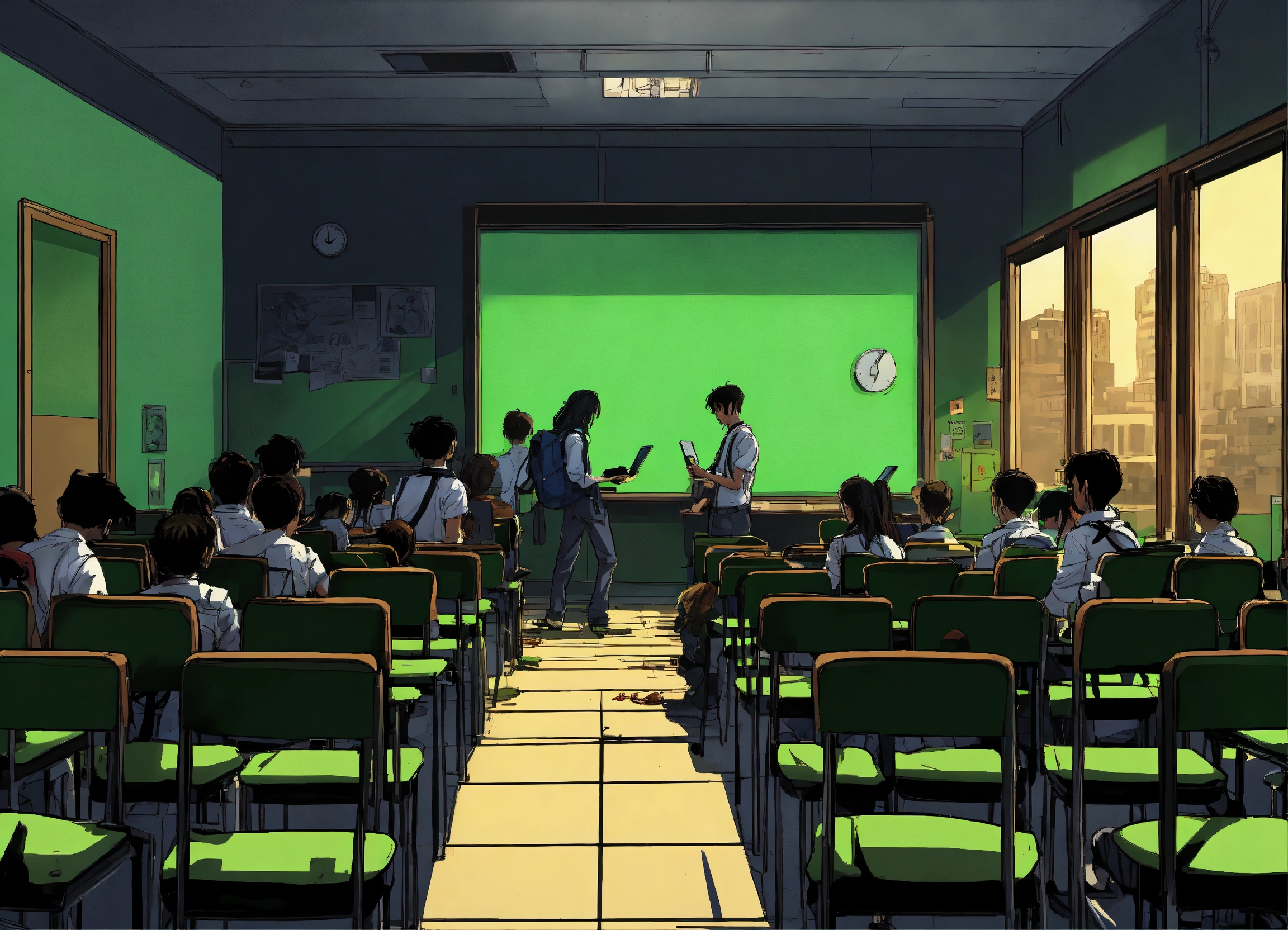 Lexica - Conceive a comic cartoon poster portraying a classroom where ...