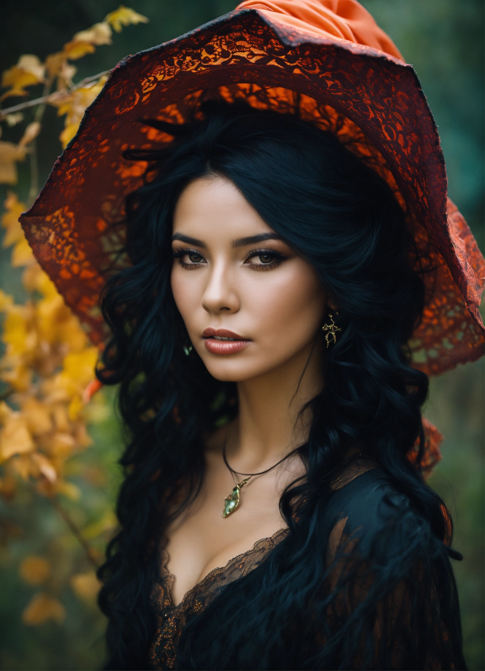 Lexica Woman Black Hair Beautiful Witch 