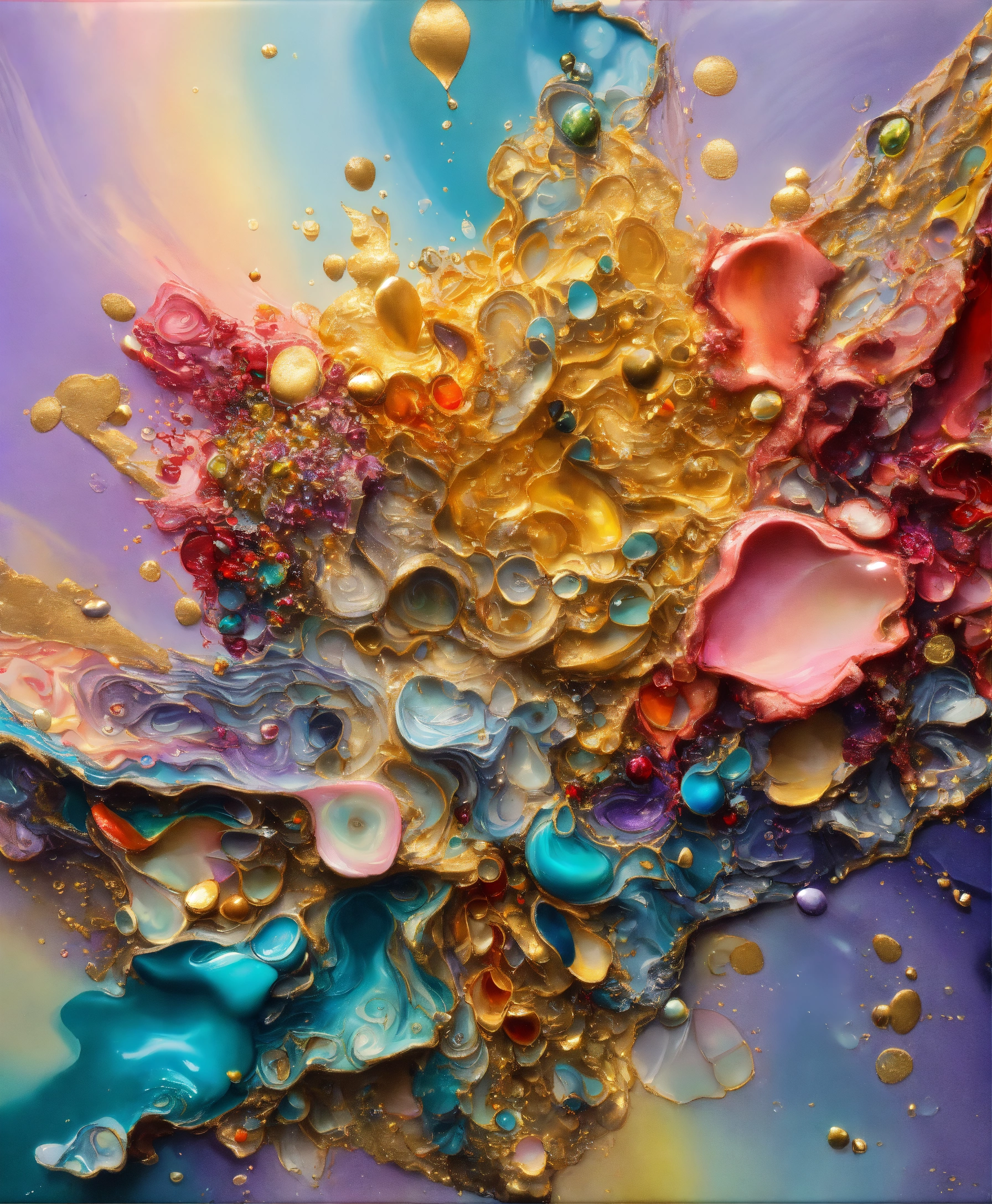 Lexica - Colorful abstract painting oil and water complex complicated ...