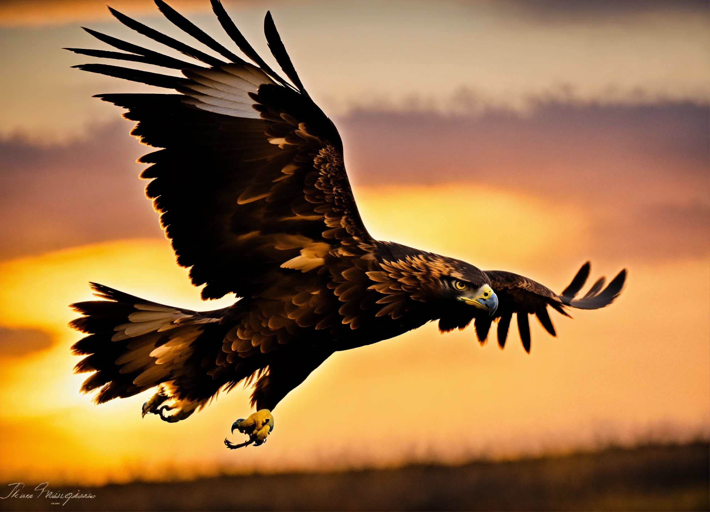 Lexica - Pouncing, golden eagle, golden hour backlighting, rim lighting ...