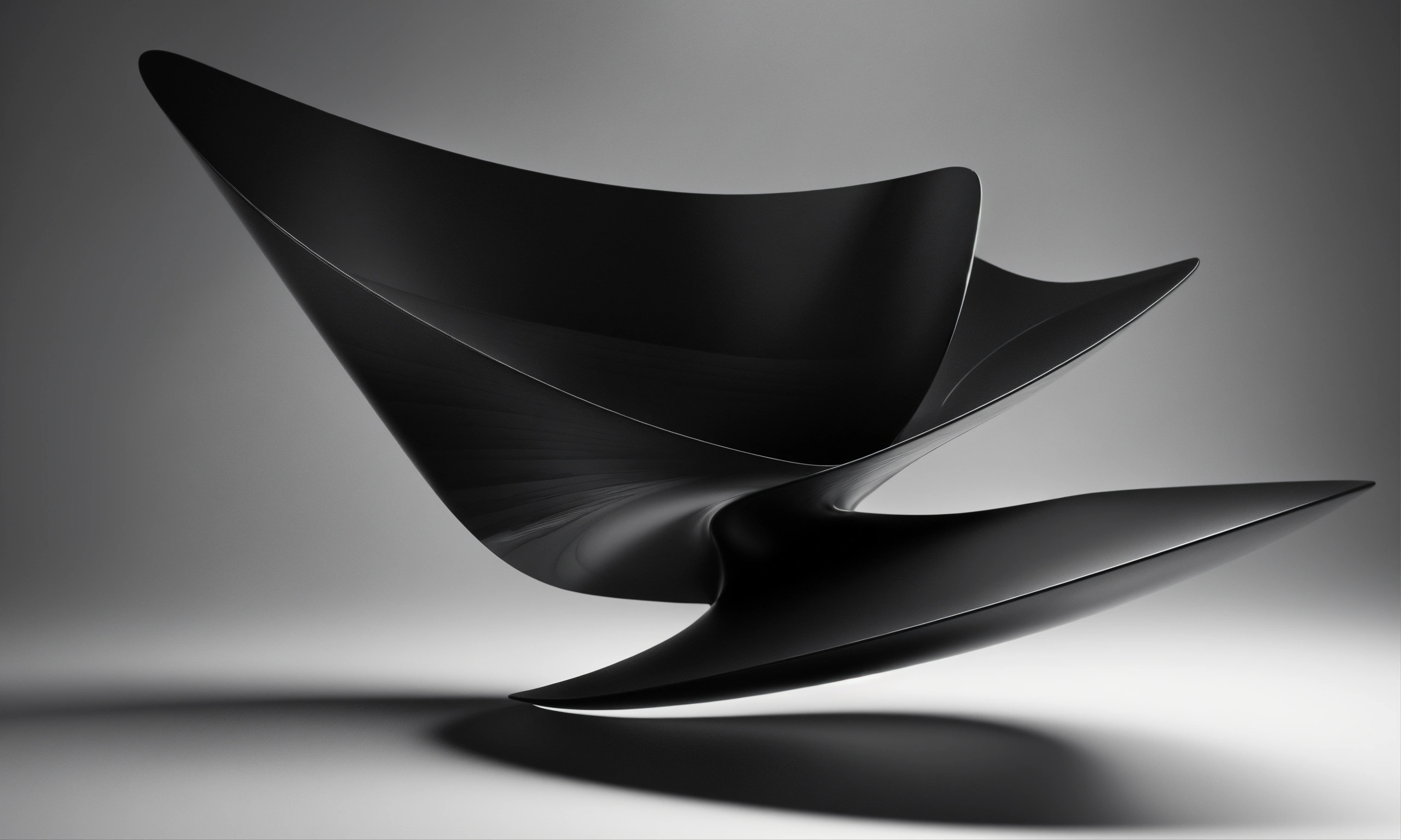 Lexica - Abstract shape or object flying, 3d render, dark, black white ...